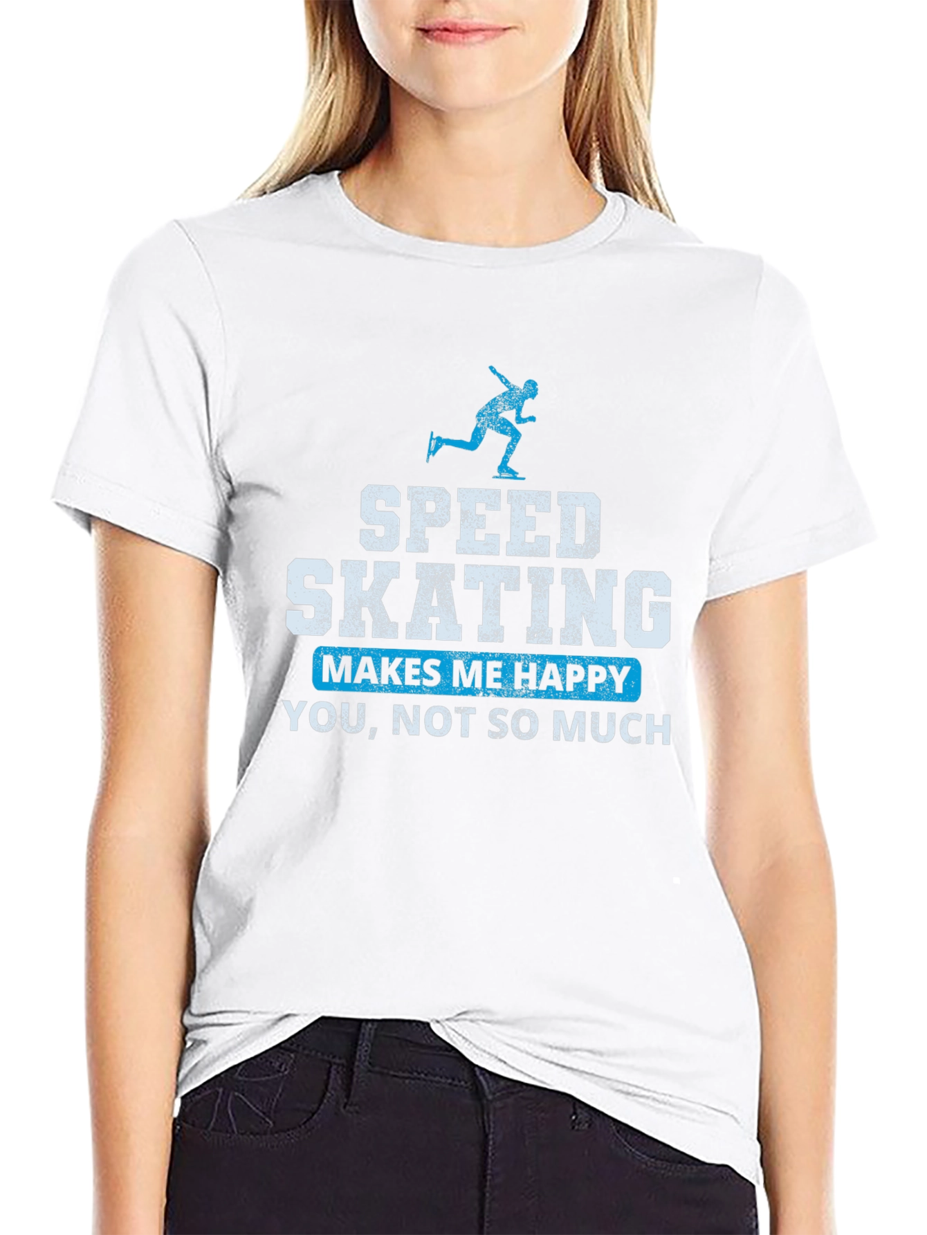 Speed Skating T-Shirt: Makes Me Happy Tee