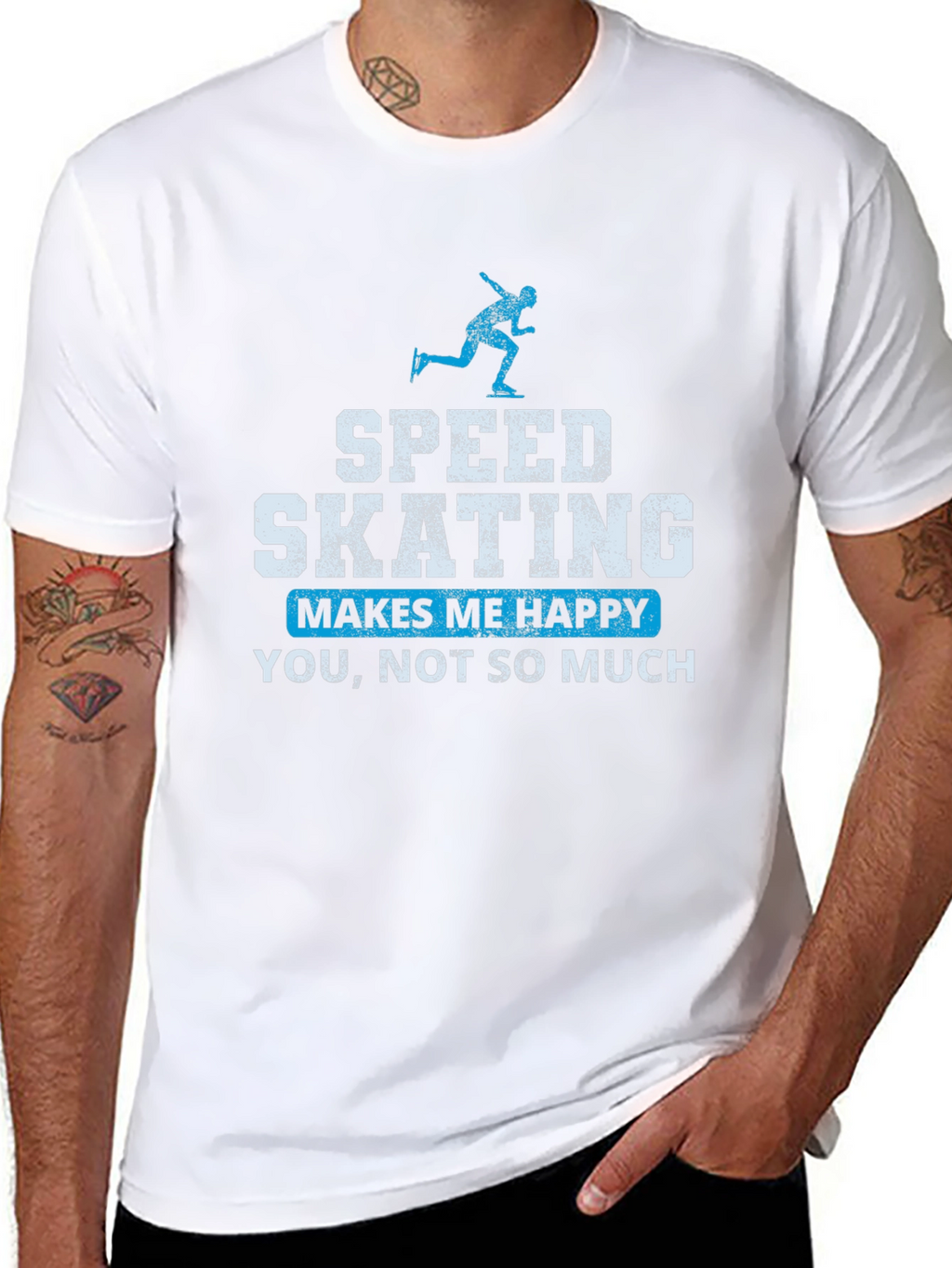 Speed Skating T-Shirt: Makes Me Happy Tee