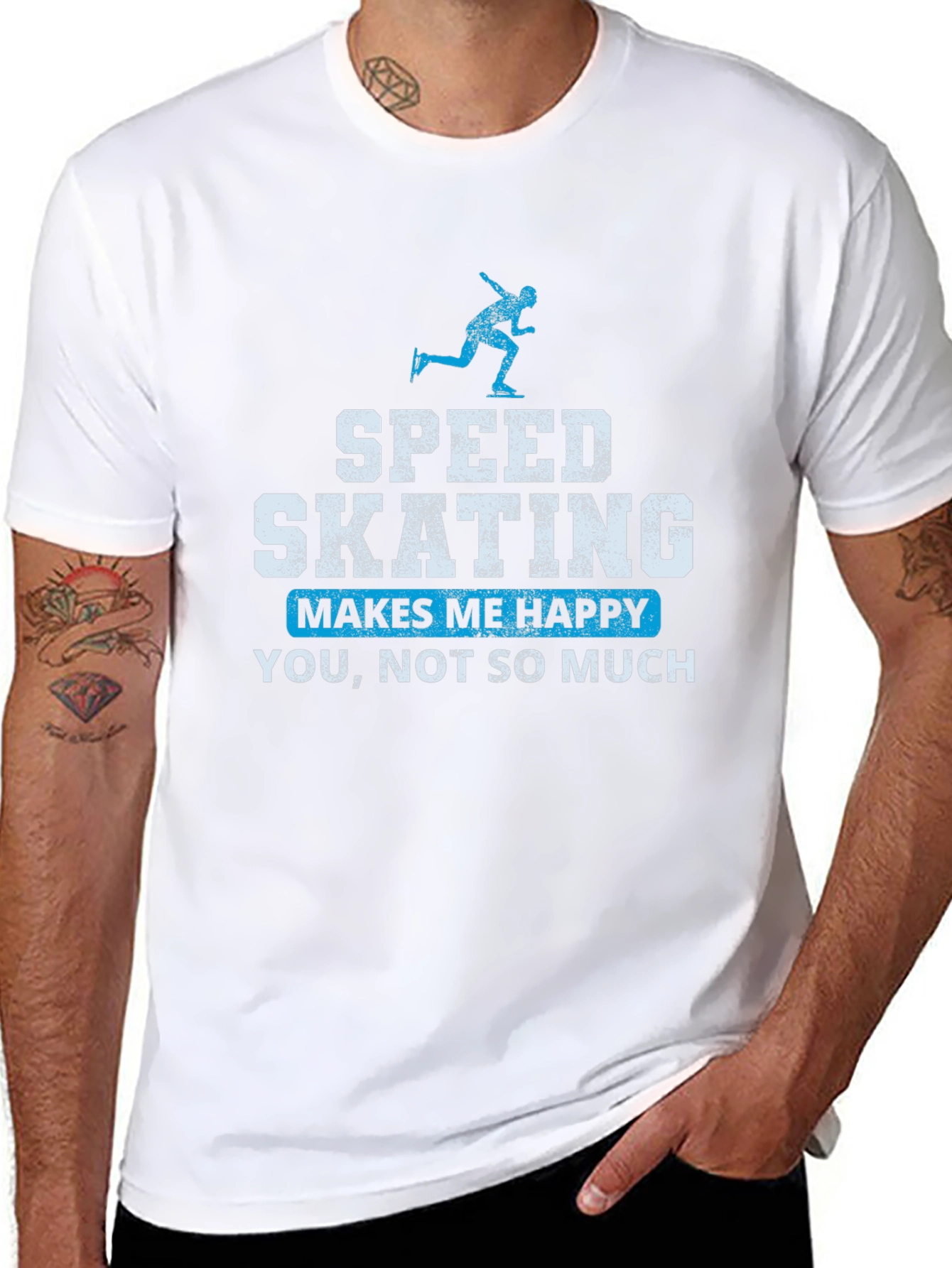 Speed Skating T-Shirt: Makes Me Happy Tee