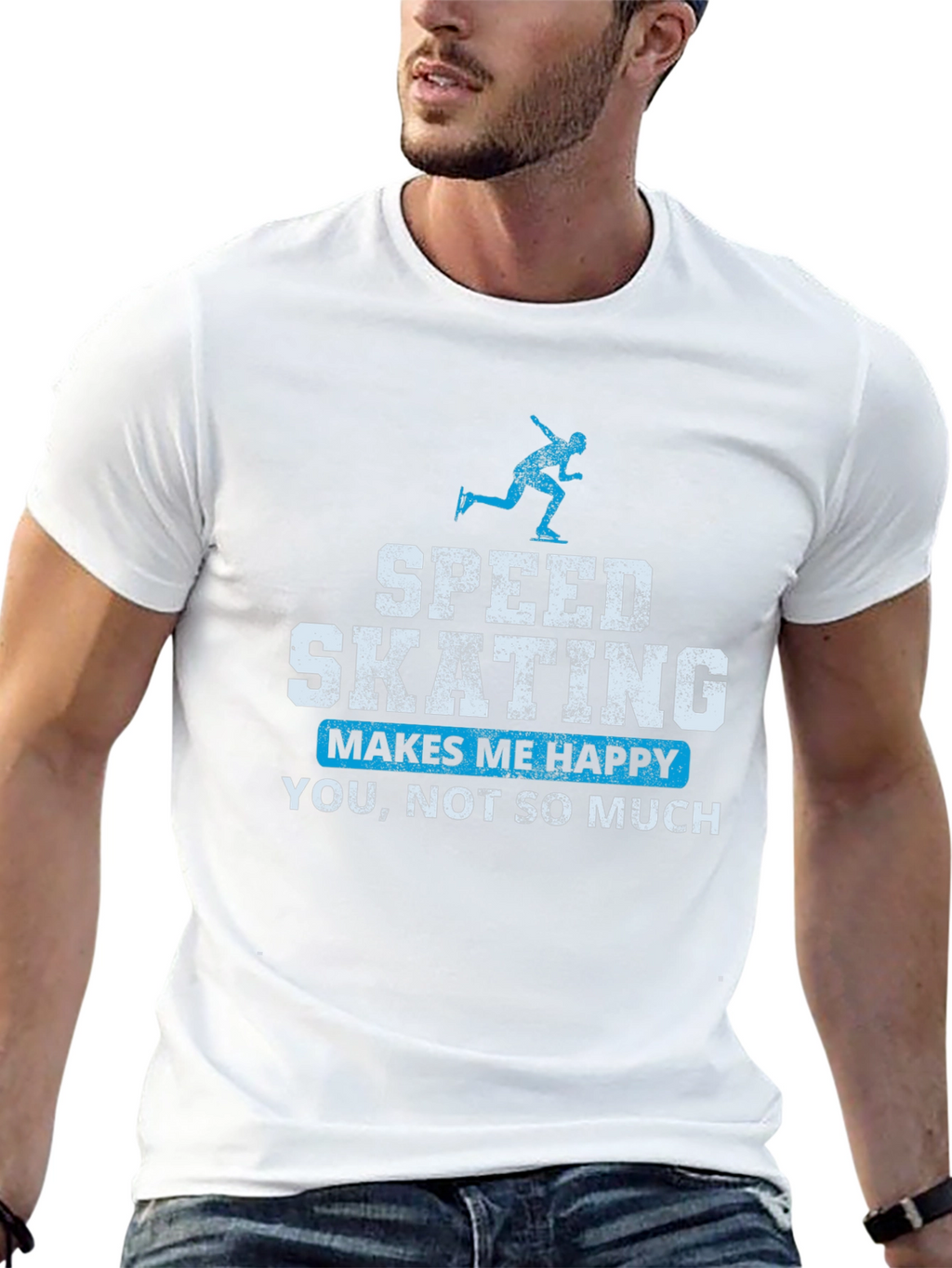 Speed Skating T-Shirt: Makes Me Happy Tee