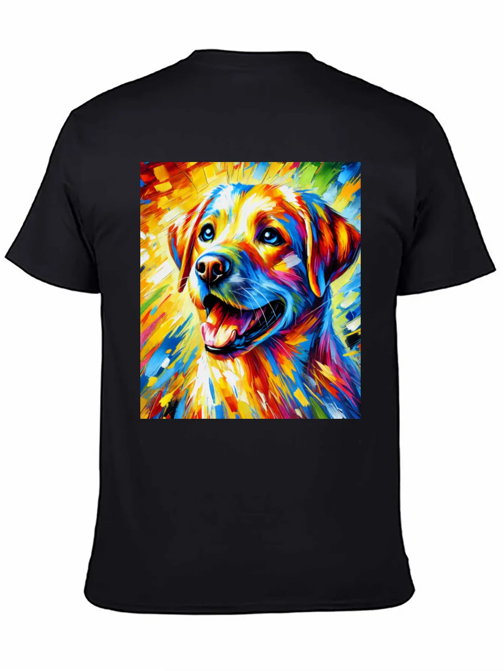 Vibrant Dog Portrait: Joy In Every Brushstroke Unisex Casual T-Shirt – Clean Design For Daily Comfort