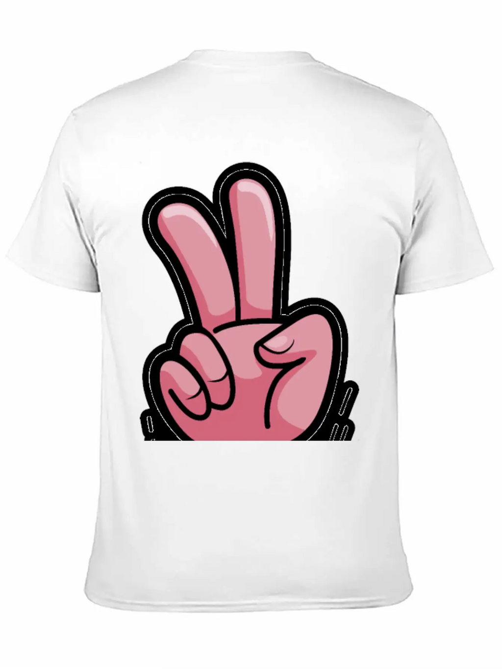 Victory Hand Symbol Breathable Soft Cotton T-Shirt – Timeless Casual Look