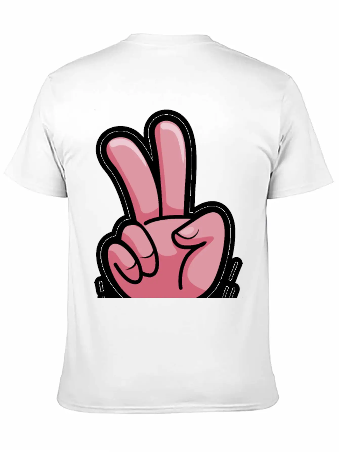 Victory Hand Symbol Breathable Soft Cotton T-Shirt – Timeless Casual Look