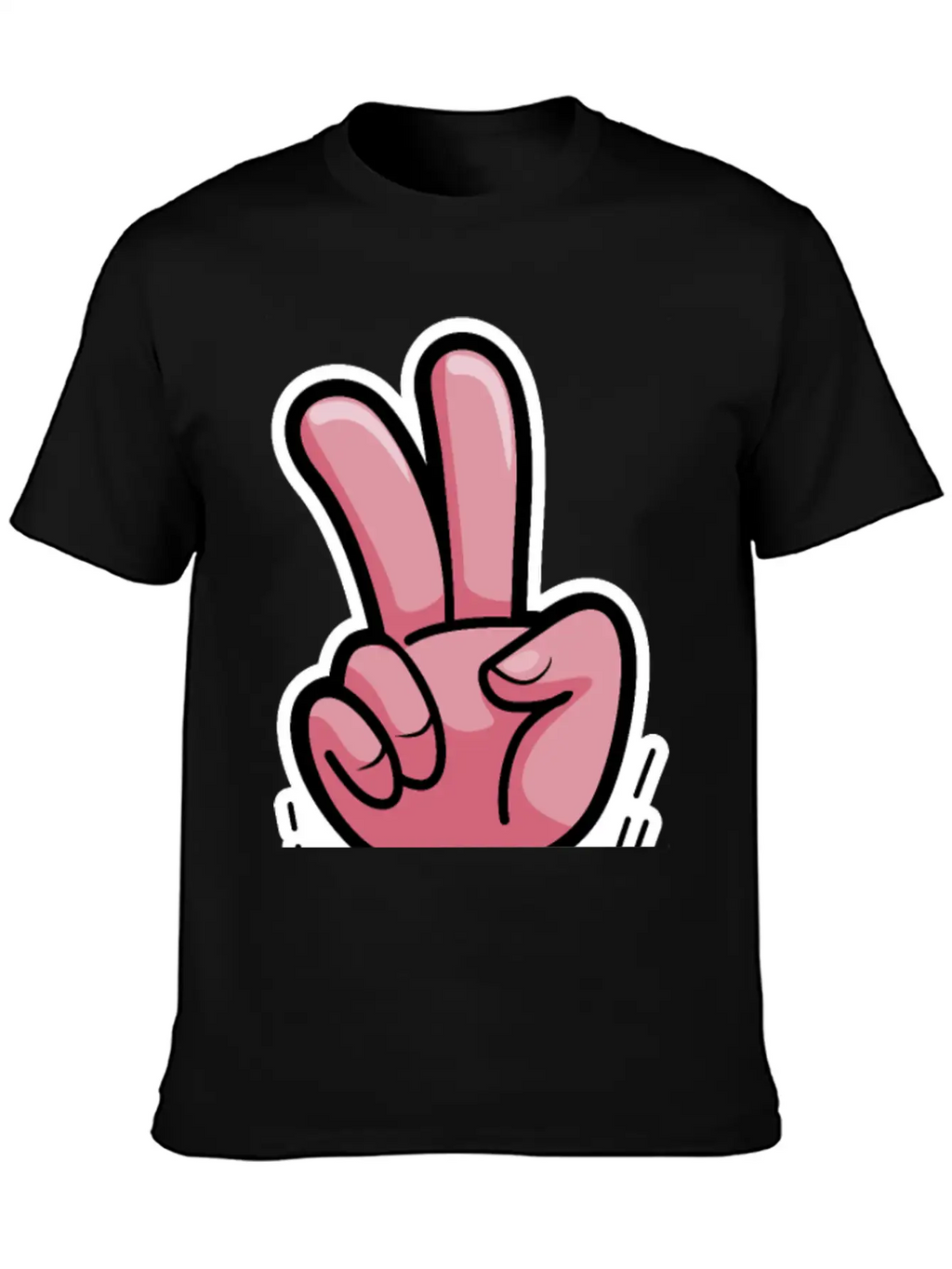 Victory Hand Symbol Breathable Soft Cotton T-Shirt – Timeless Casual Look