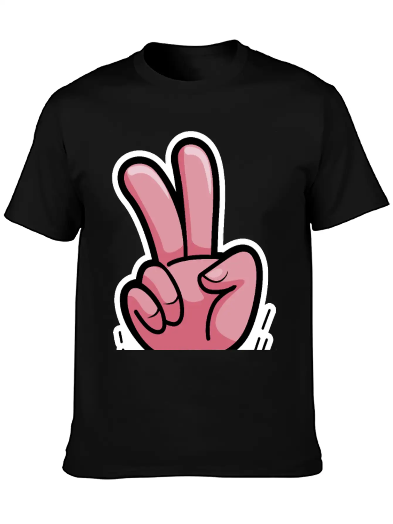 Victory Hand Symbol Breathable Soft Cotton T-Shirt – Timeless Casual Look