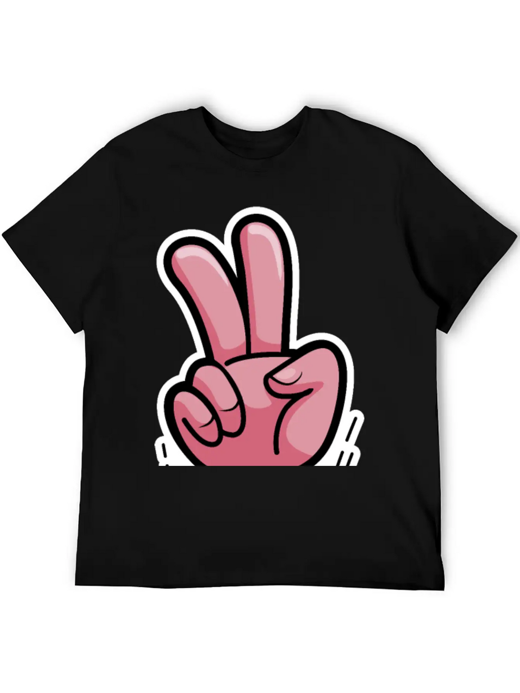 Victory Hand Symbol Breathable Soft Cotton T-Shirt – Timeless Casual Look