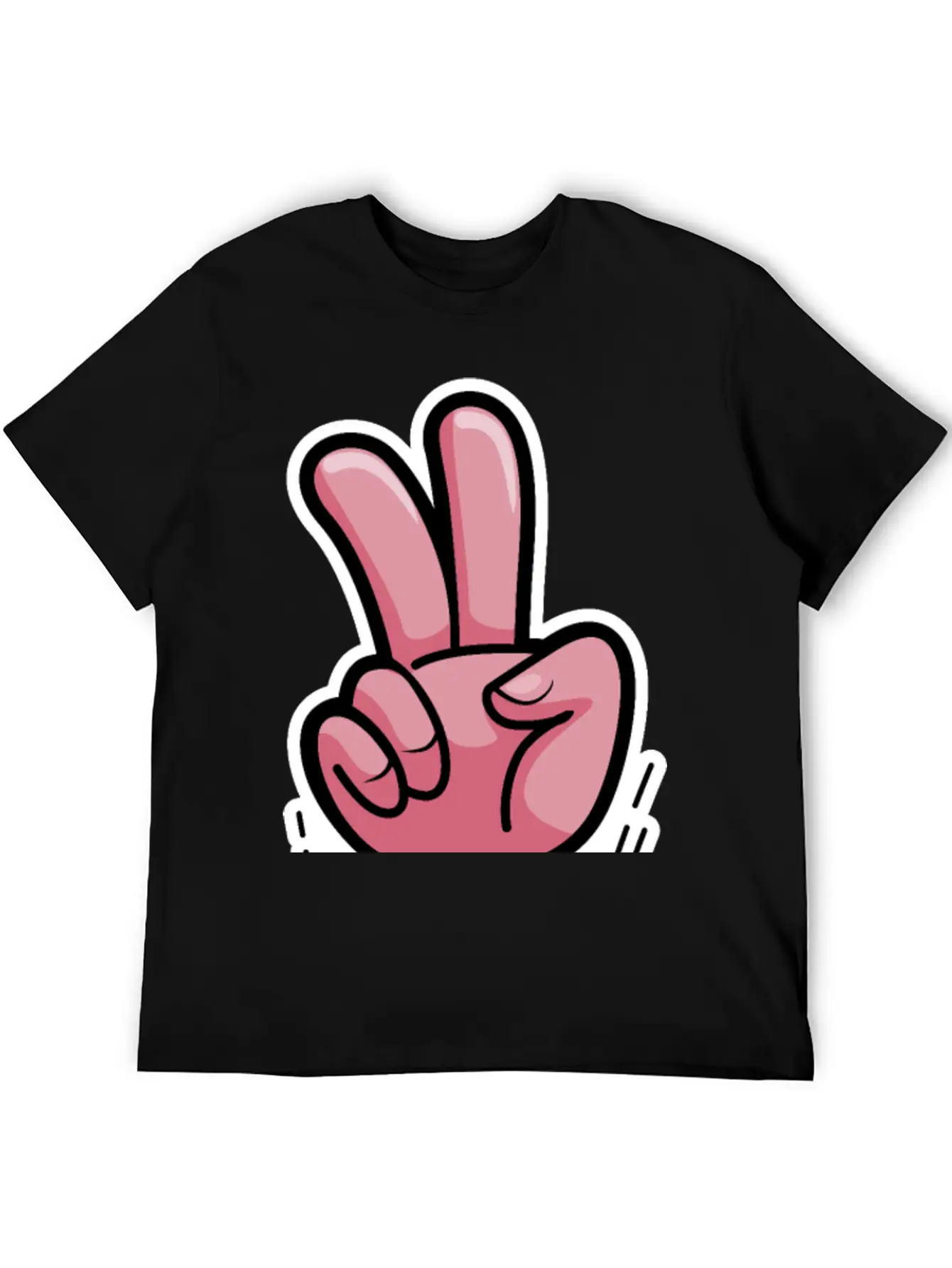 Victory Hand Symbol Breathable Soft Cotton T-Shirt – Timeless Casual Look