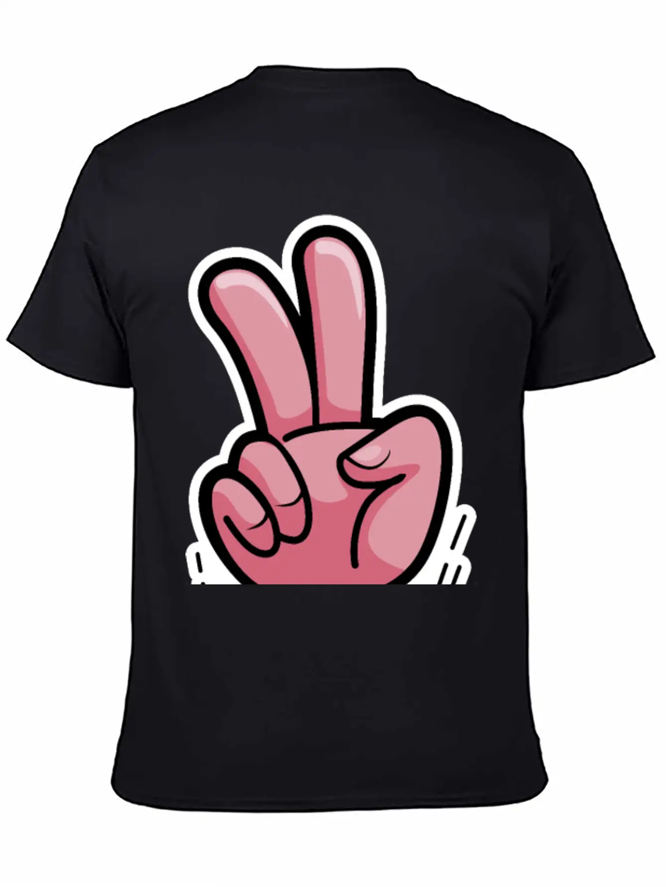 Victory Hand Symbol Breathable Soft Cotton T-Shirt – Timeless Casual Look