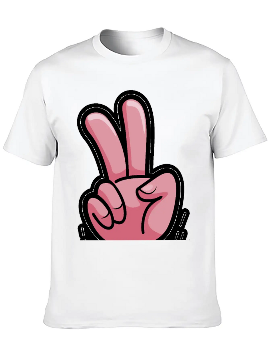 Victory Hand Symbol Breathable Soft Cotton T-Shirt – Timeless Casual Look