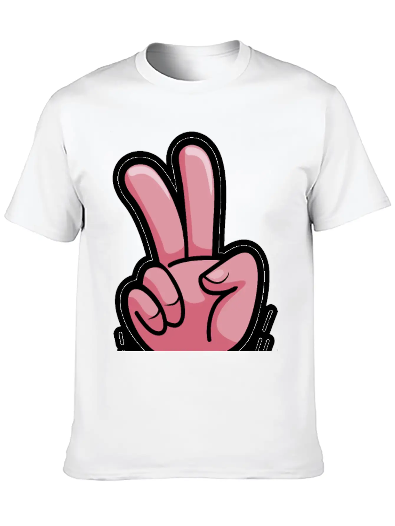 Victory Hand Symbol Breathable Soft Cotton T-Shirt – Timeless Casual Look