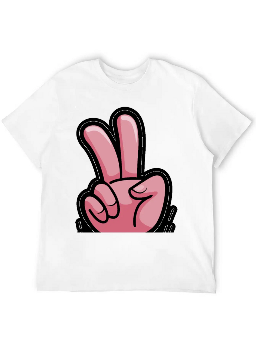 Victory Hand Symbol Breathable Soft Cotton T-Shirt – Timeless Casual Look