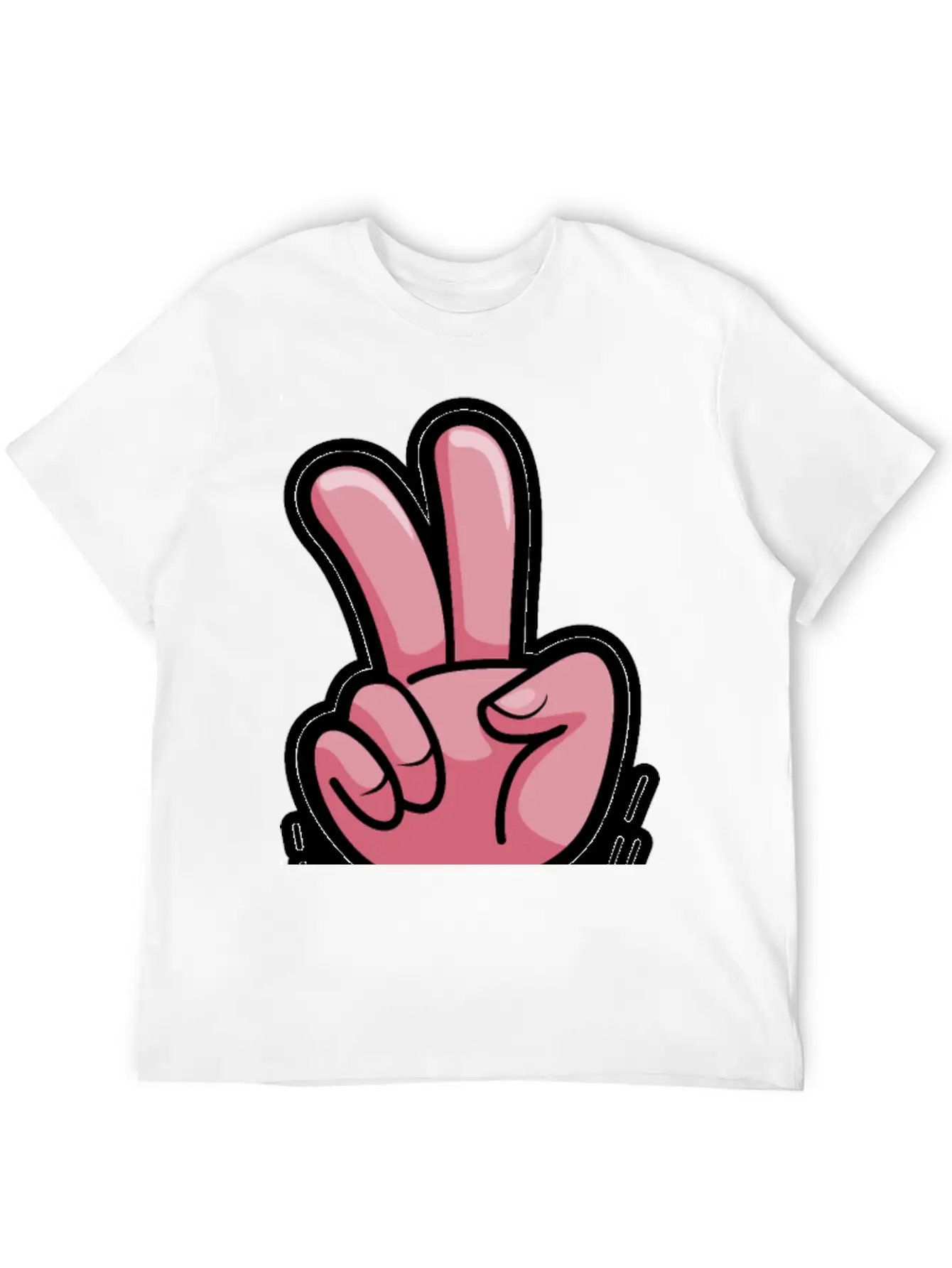 Victory Hand Symbol Breathable Soft Cotton T-Shirt – Timeless Casual Look