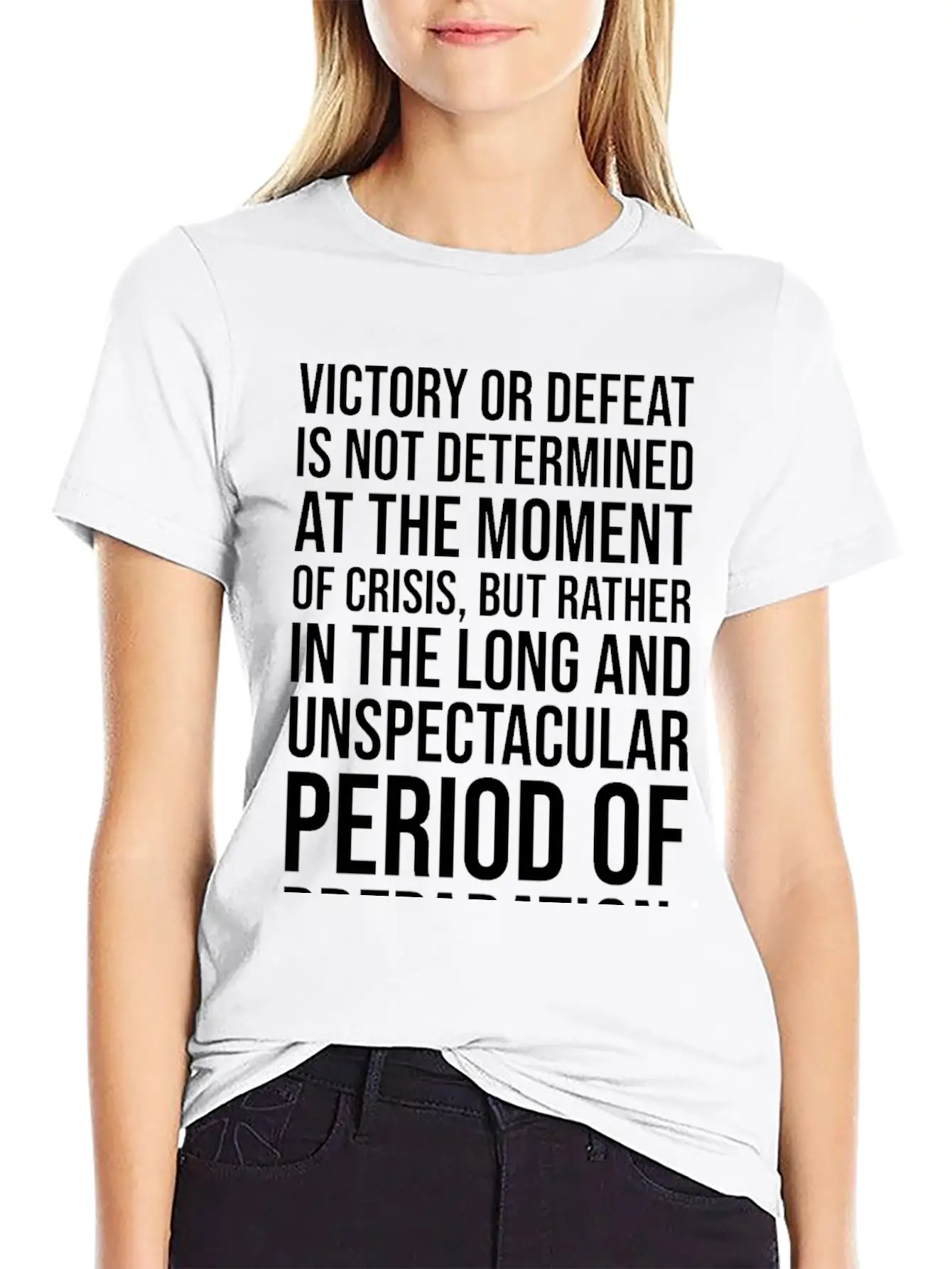 Victory Or Defeat Determined By Preparation BLACK Breathable Soft Cotton T-Shirt – Timeless Casual Look