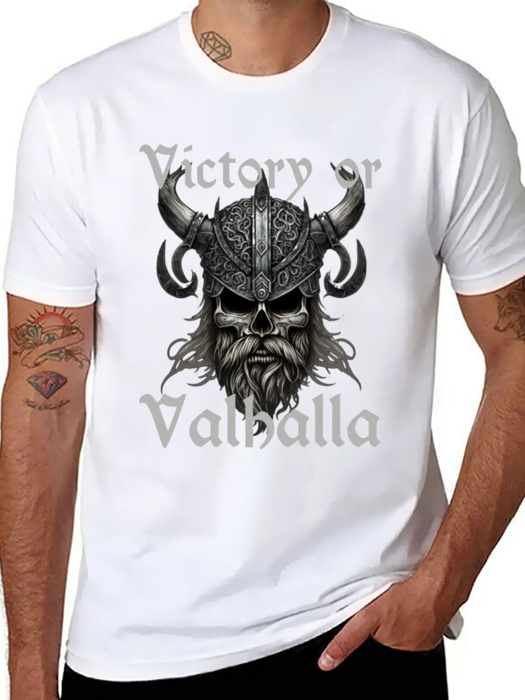 Victory Or Valhalla Unisex Short Sleeve Soft Cotton T-Shirt – Casual Everyday Wear