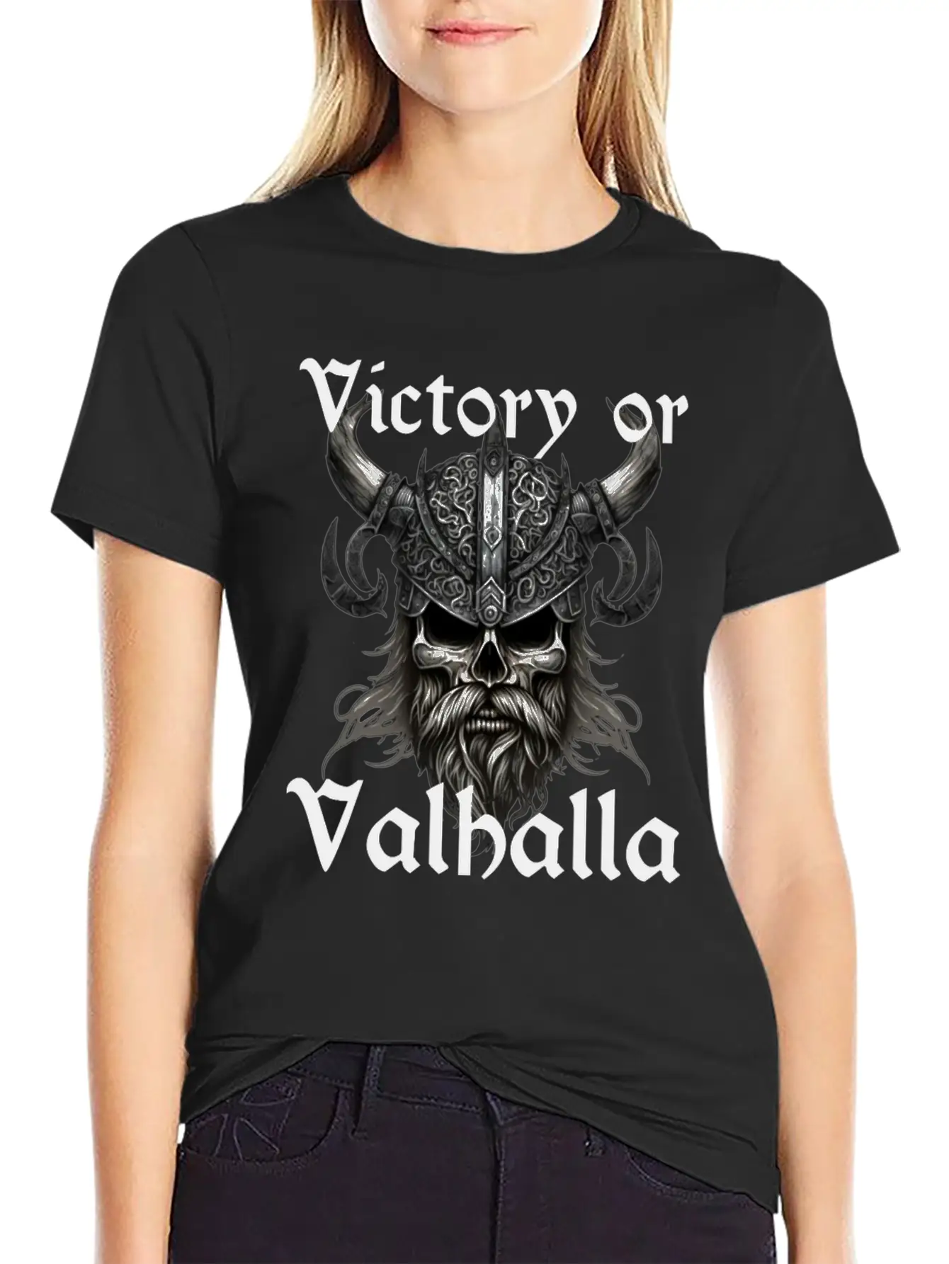 Victory Or Valhalla Unisex Short Sleeve Soft Cotton T-Shirt – Casual Everyday Wear