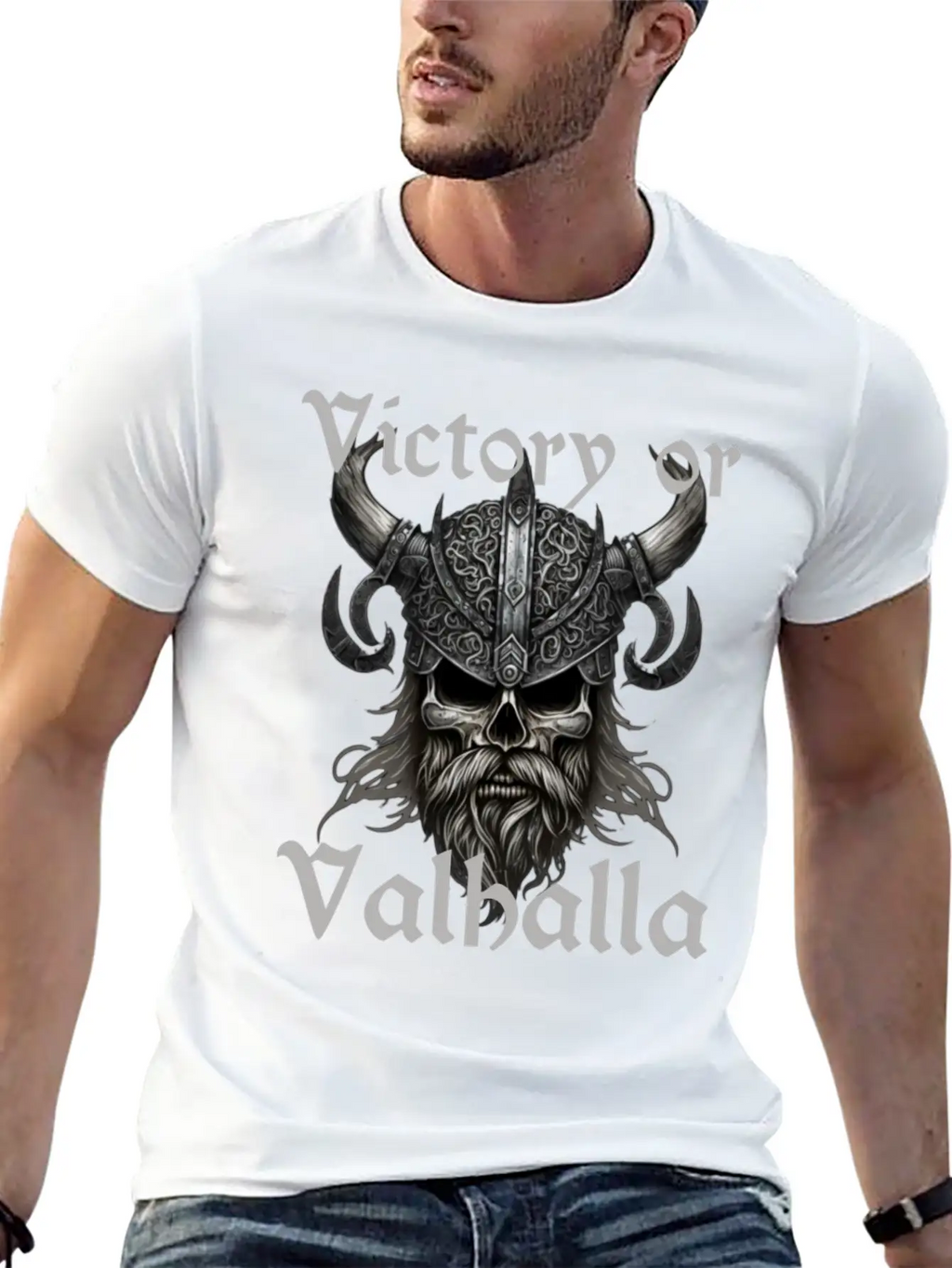 Victory Or Valhalla Unisex Short Sleeve Soft Cotton T-Shirt – Casual Everyday Wear