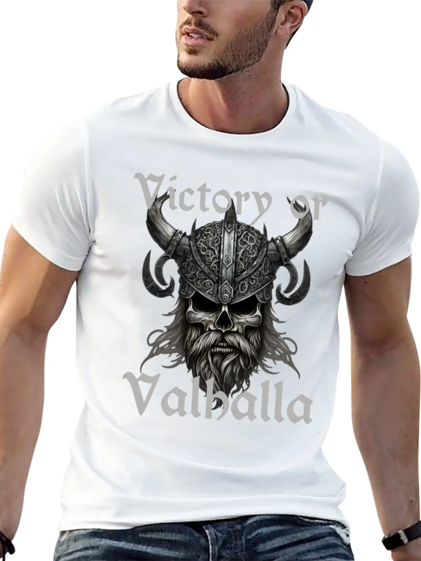 Victory Or Valhalla Unisex Short Sleeve Soft Cotton T-Shirt – Casual Everyday Wear