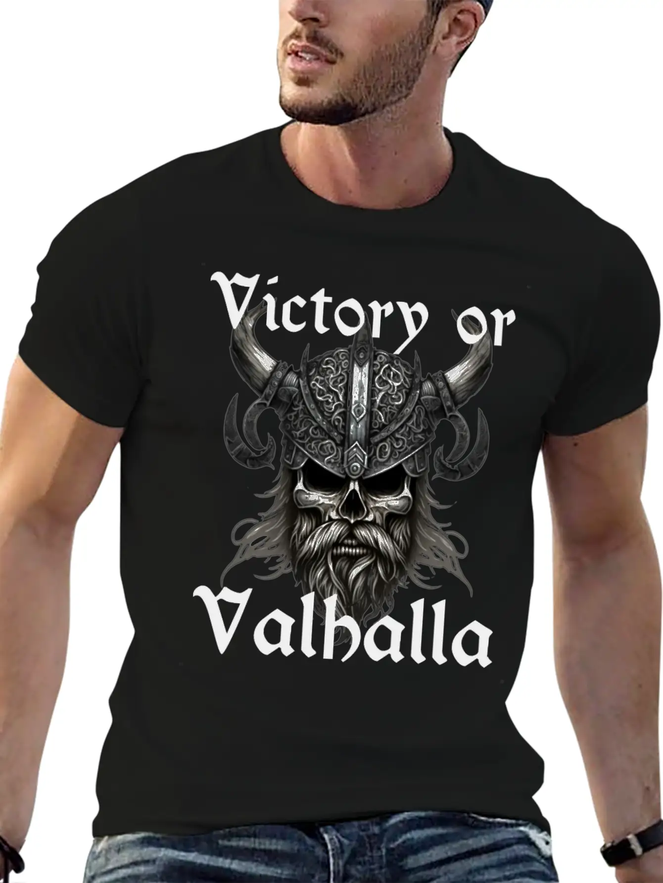 Victory Or Valhalla Unisex Short Sleeve Soft Cotton T-Shirt – Casual Everyday Wear