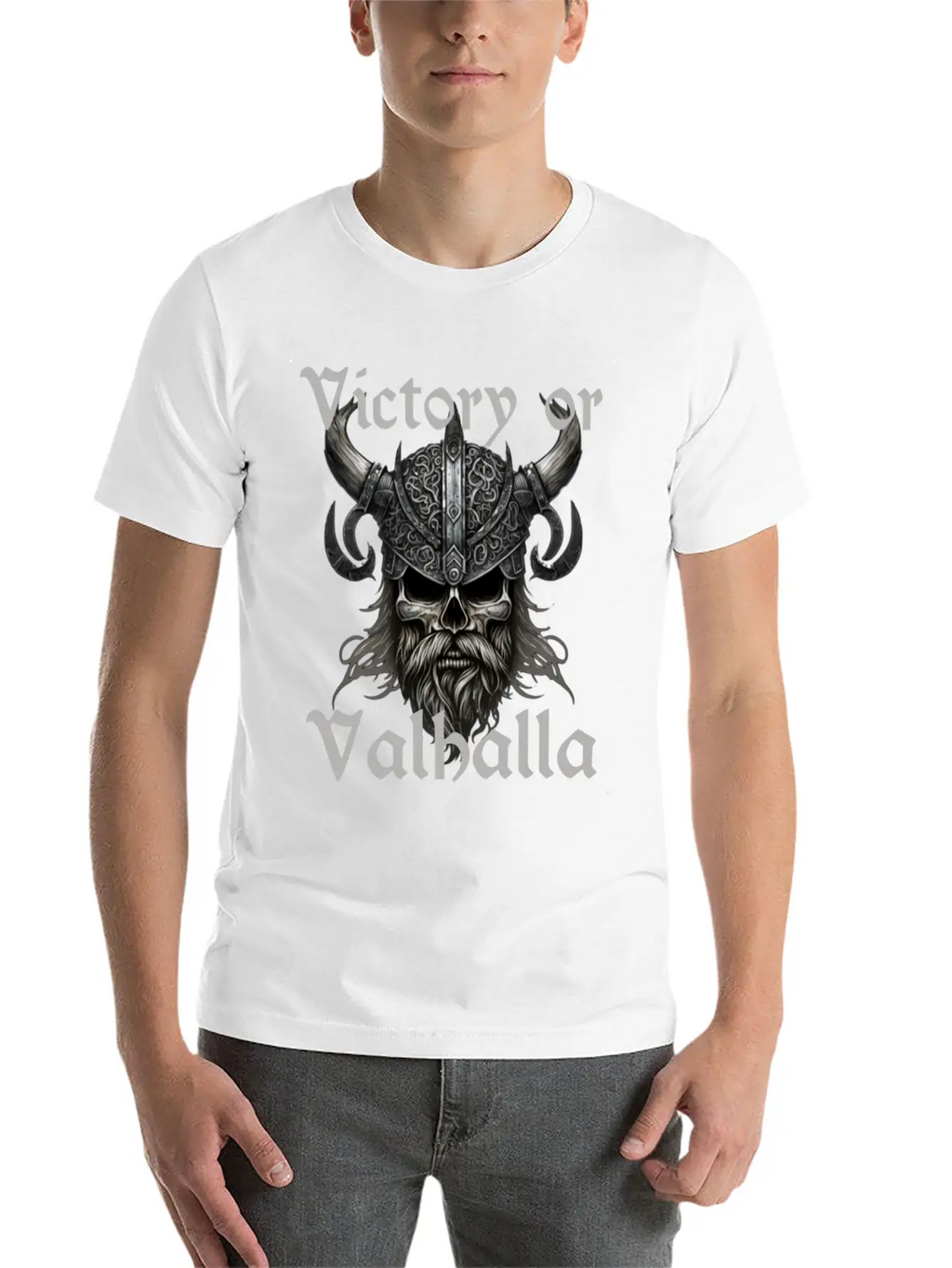 Victory Or Valhalla Unisex Short Sleeve Soft Cotton T-Shirt – Casual Everyday Wear