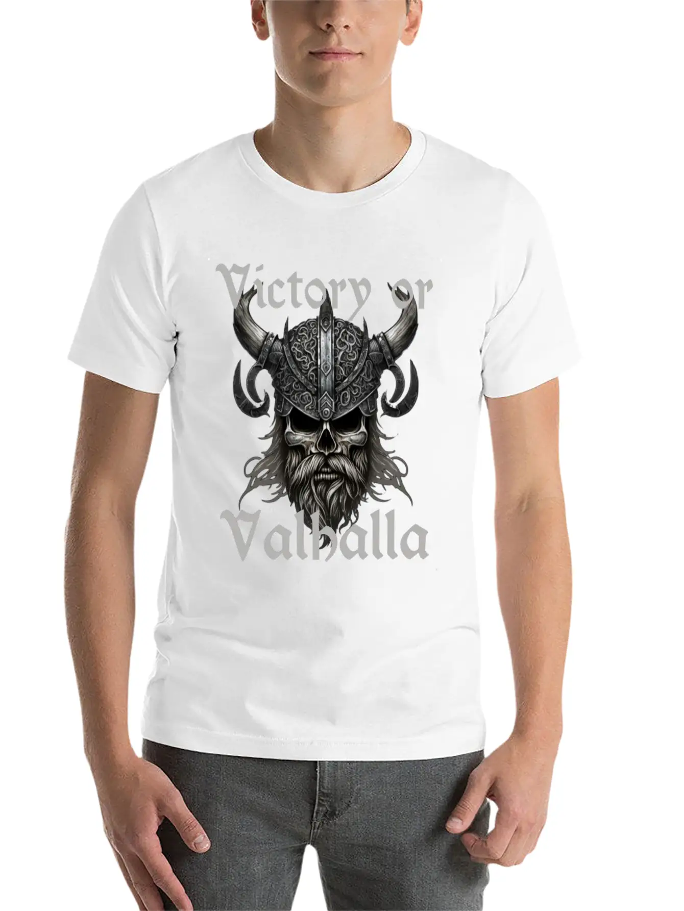 Victory Or Valhalla Unisex Short Sleeve Soft Cotton T-Shirt – Casual Everyday Wear