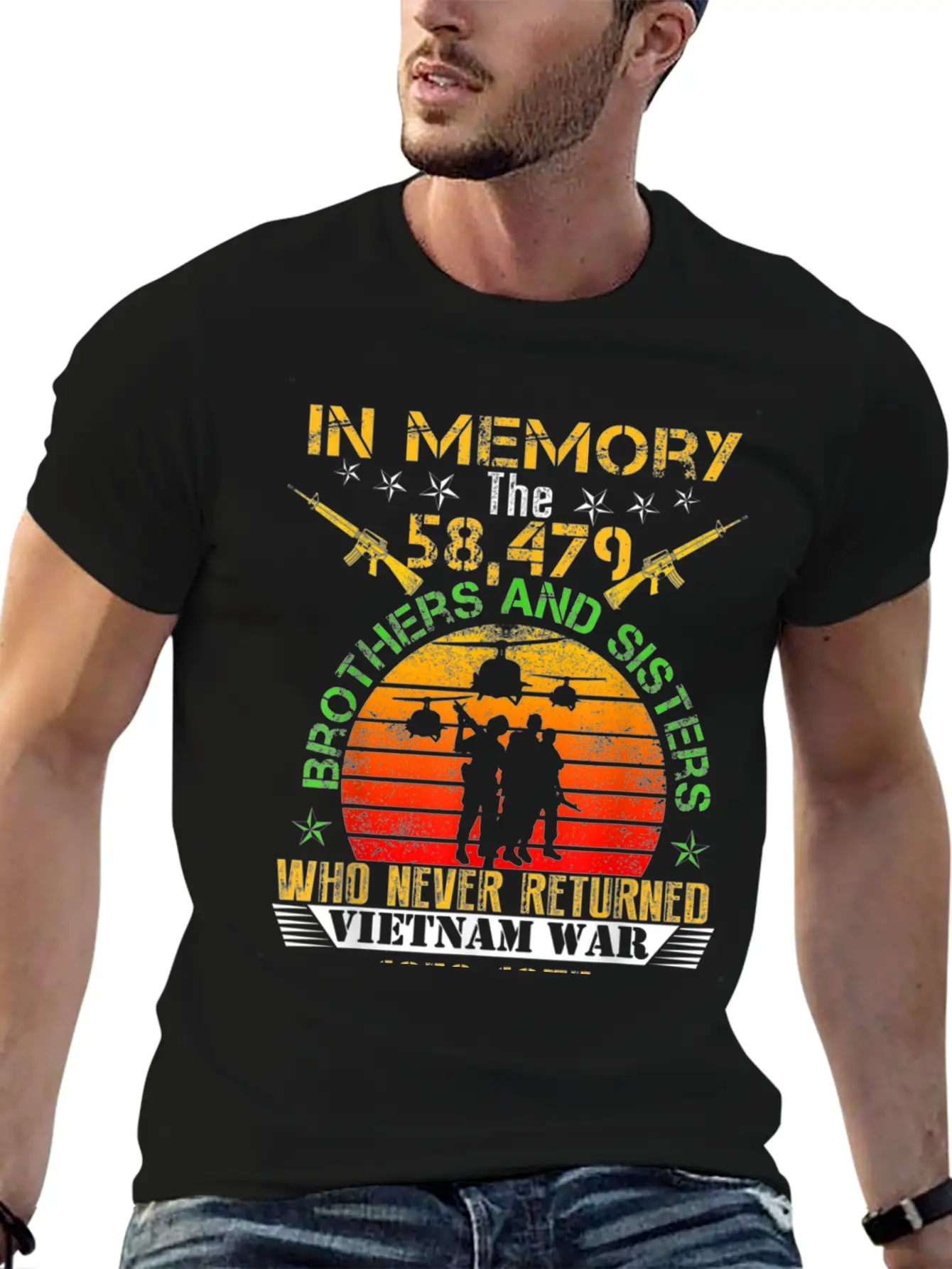 Vietnam Veteran In Memory The War Vietnam Essential Cotton Tee For Daily Outfits – Unisex Style