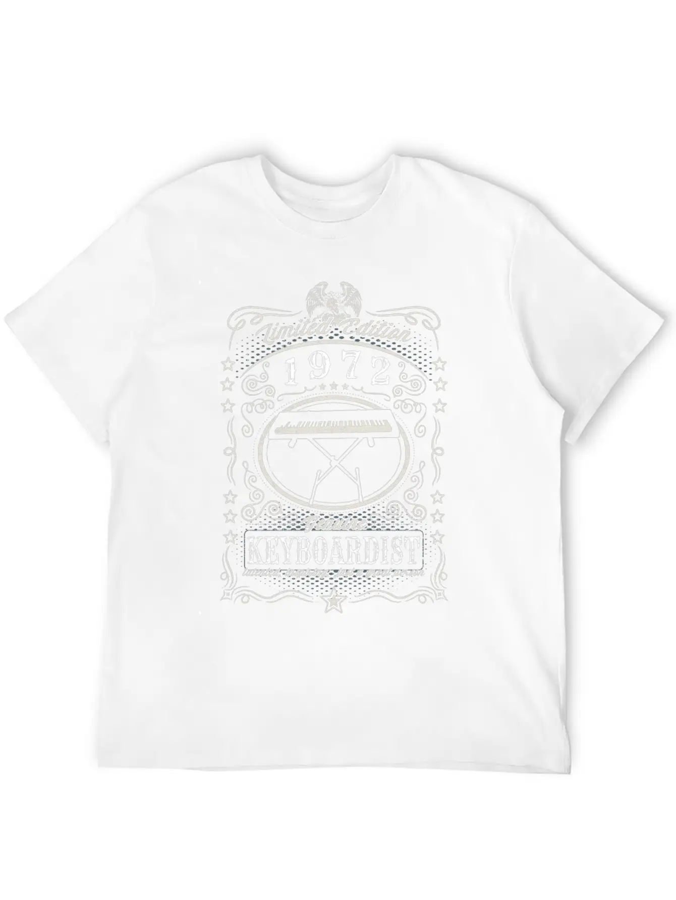 Vintage 1972 Keyboardist Birthday Gift Keyboard Unisex Casual T-Shirt – Clean Design For Daily Comfort