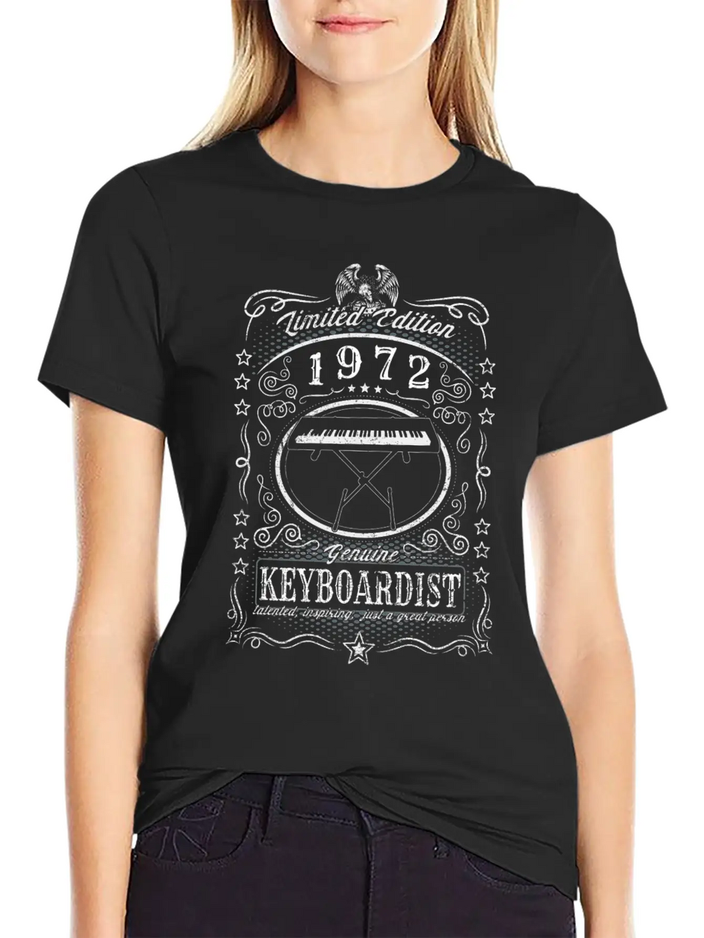 Vintage 1972 Keyboardist Birthday Gift Keyboard Unisex Casual T-Shirt – Clean Design For Daily Comfort