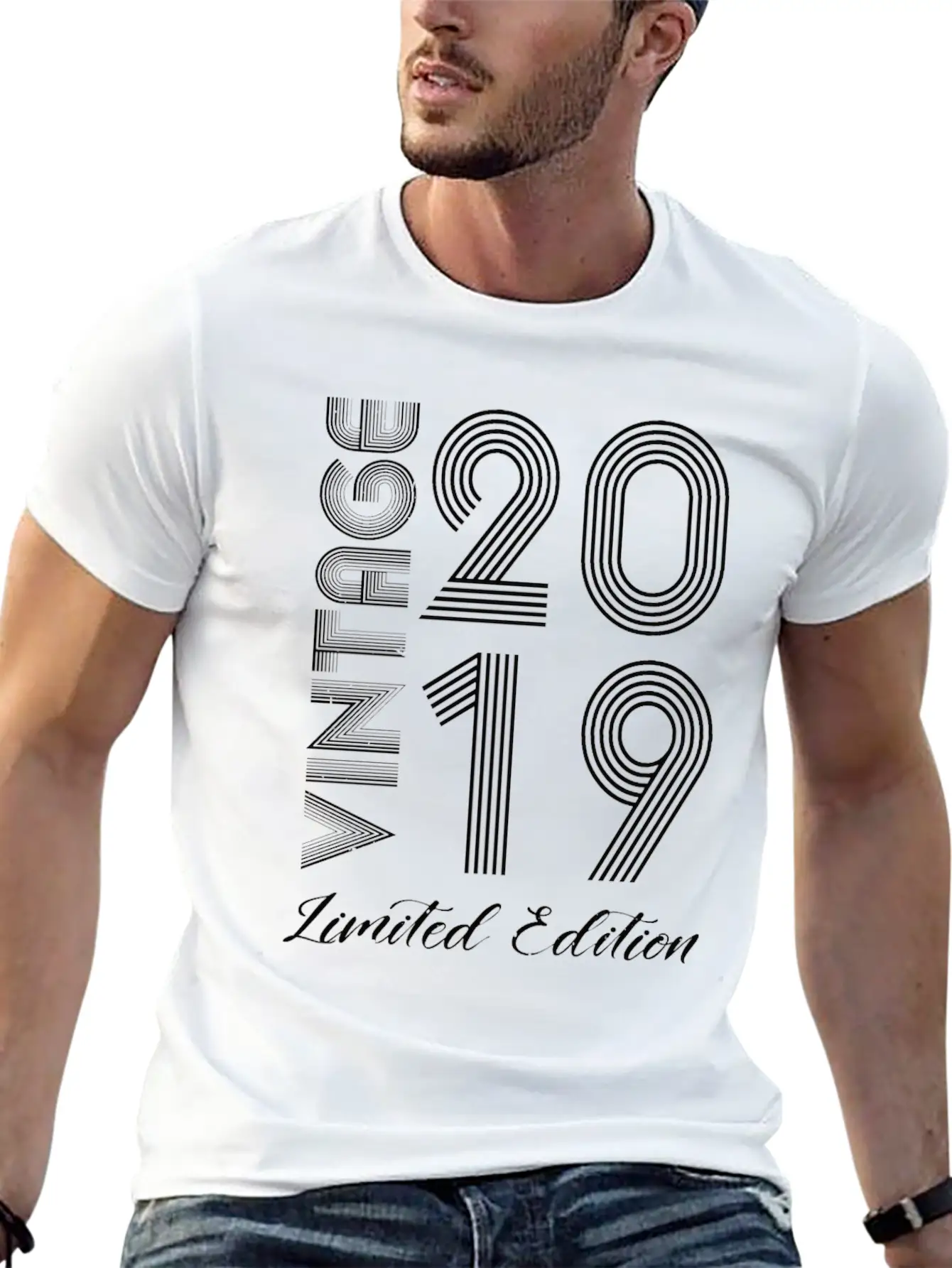 Vintage 2019 Vintage Birthday Retro Vintage Unisex Short Sleeve Soft Cotton T-Shirt – Casual Everyday Wear