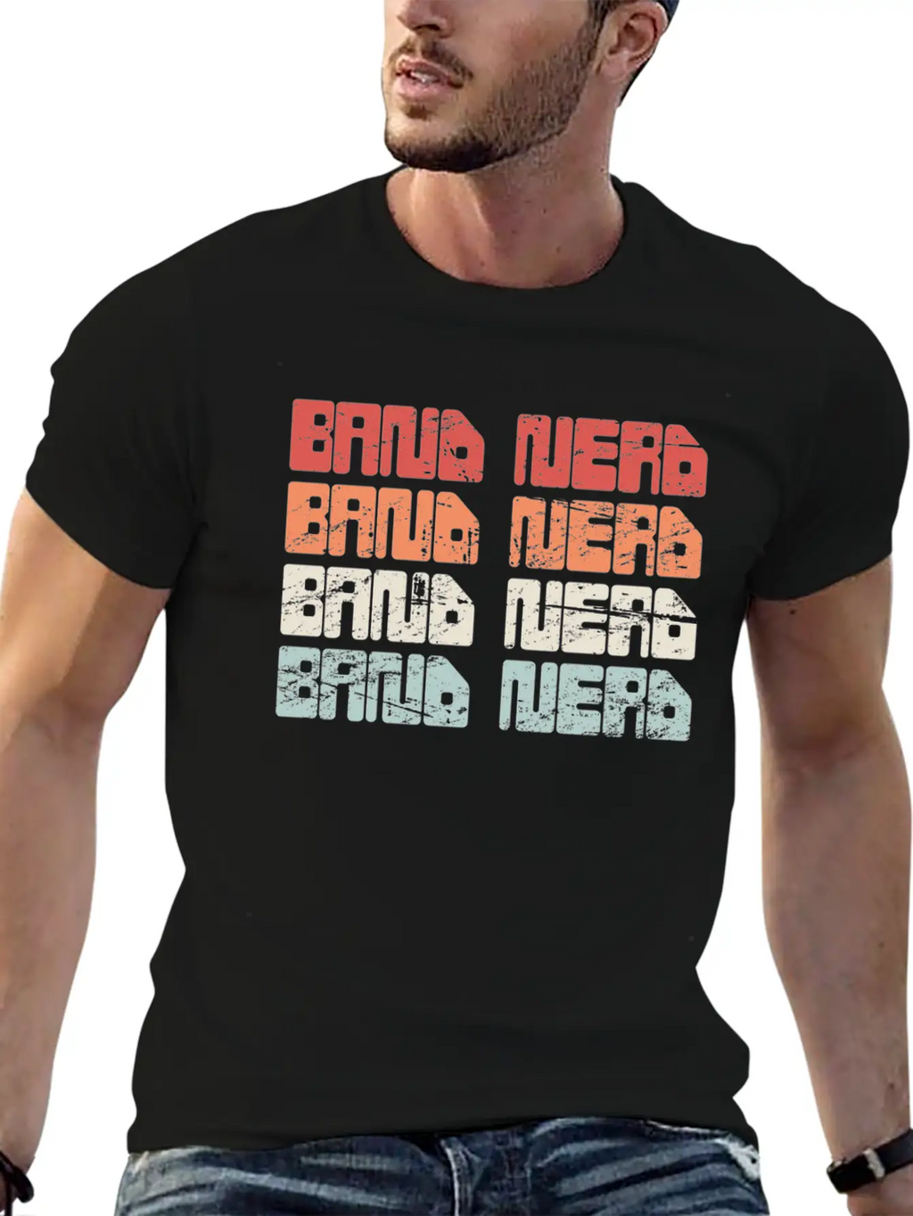 Vintage 70s BAND NERD Text | Marching Band Unisex Casual T-Shirt – Clean Design For Daily Comfort