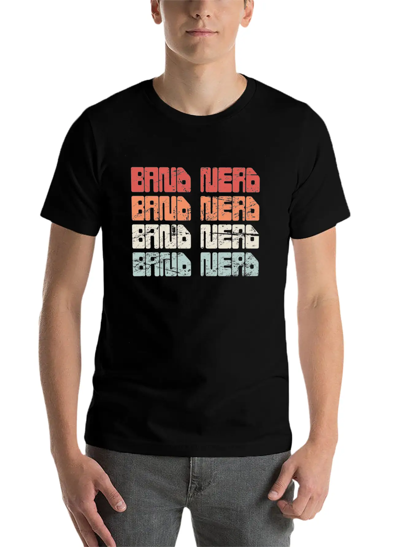 Vintage 70s BAND NERD Text | Marching Band Unisex Casual T-Shirt – Clean Design For Daily Comfort