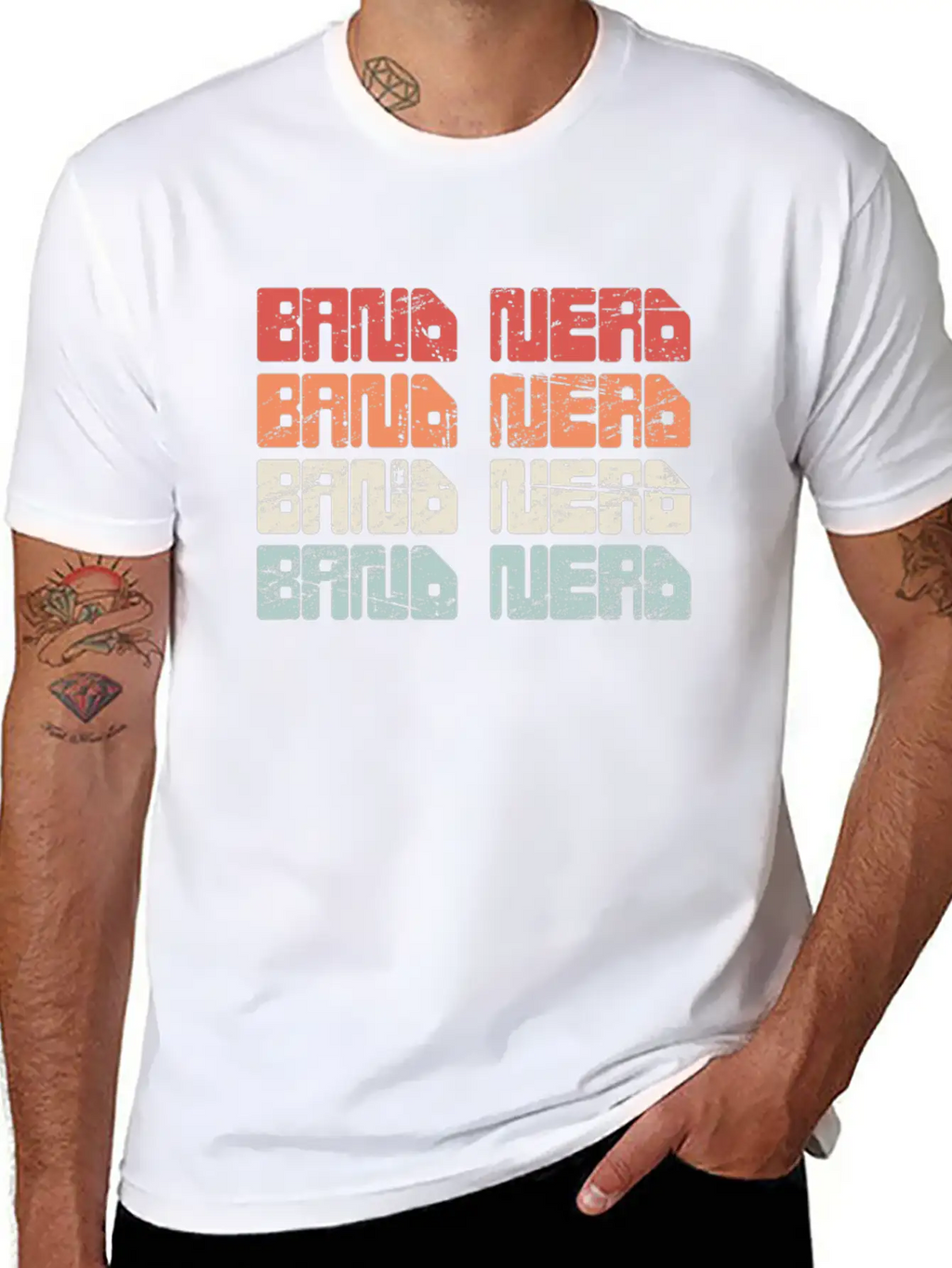 Vintage 70s BAND NERD Text | Marching Band Unisex Casual T-Shirt – Clean Design For Daily Comfort