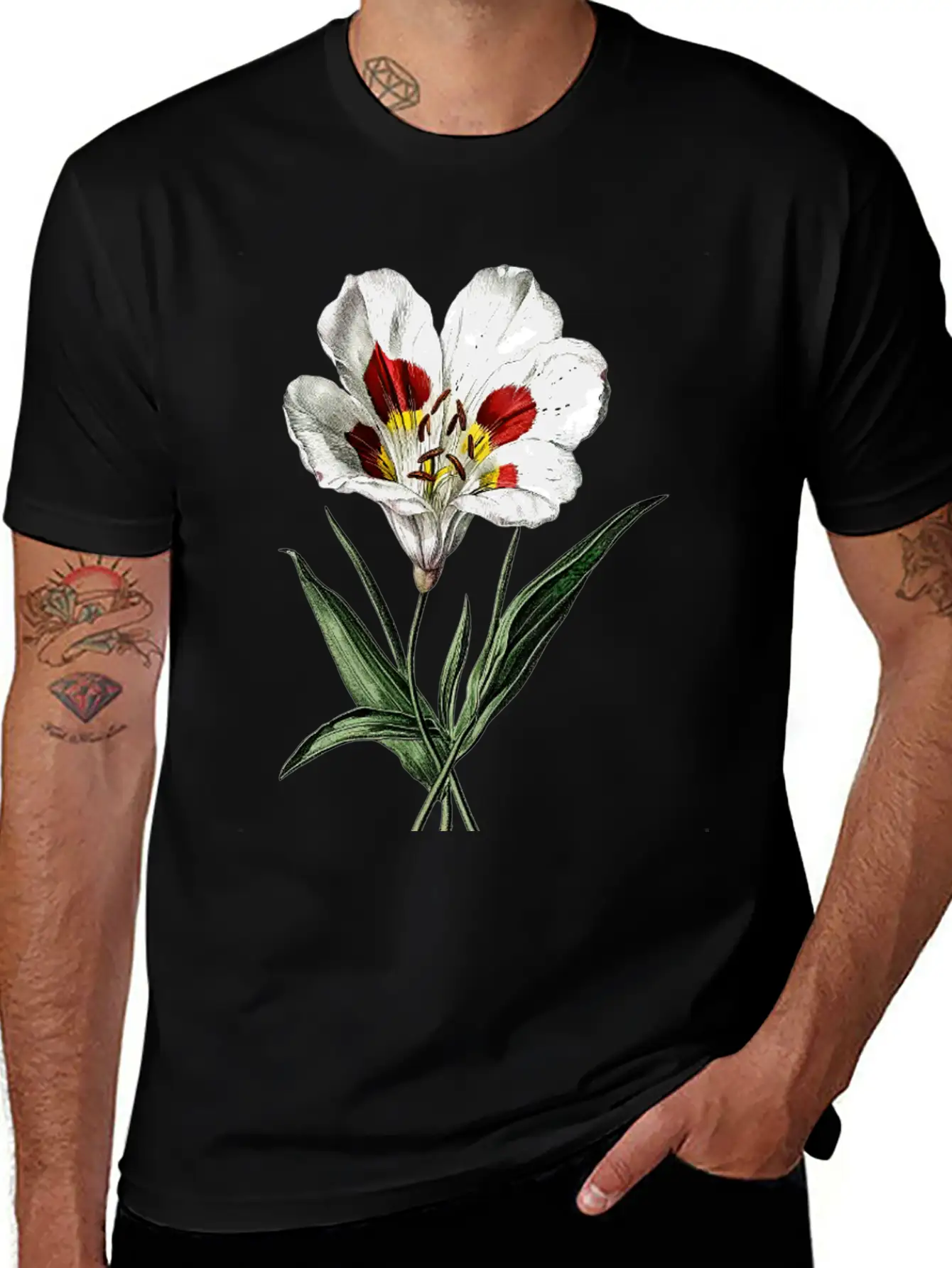 Vintage Butterfly Mariposa Lily Illustration Unisex Casual T-Shirt – Clean Design For Daily Comfort