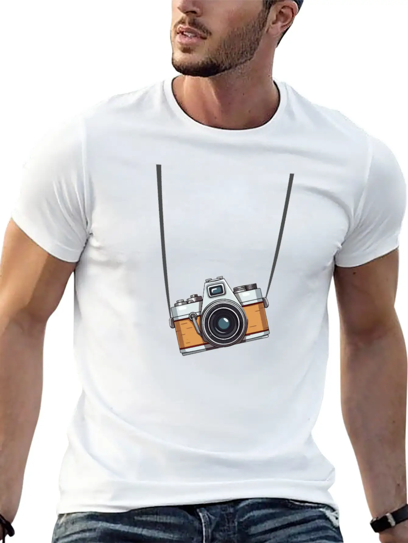 Vintage Camera Photography Essential Cotton Tee For Daily Outfits – Unisex Style