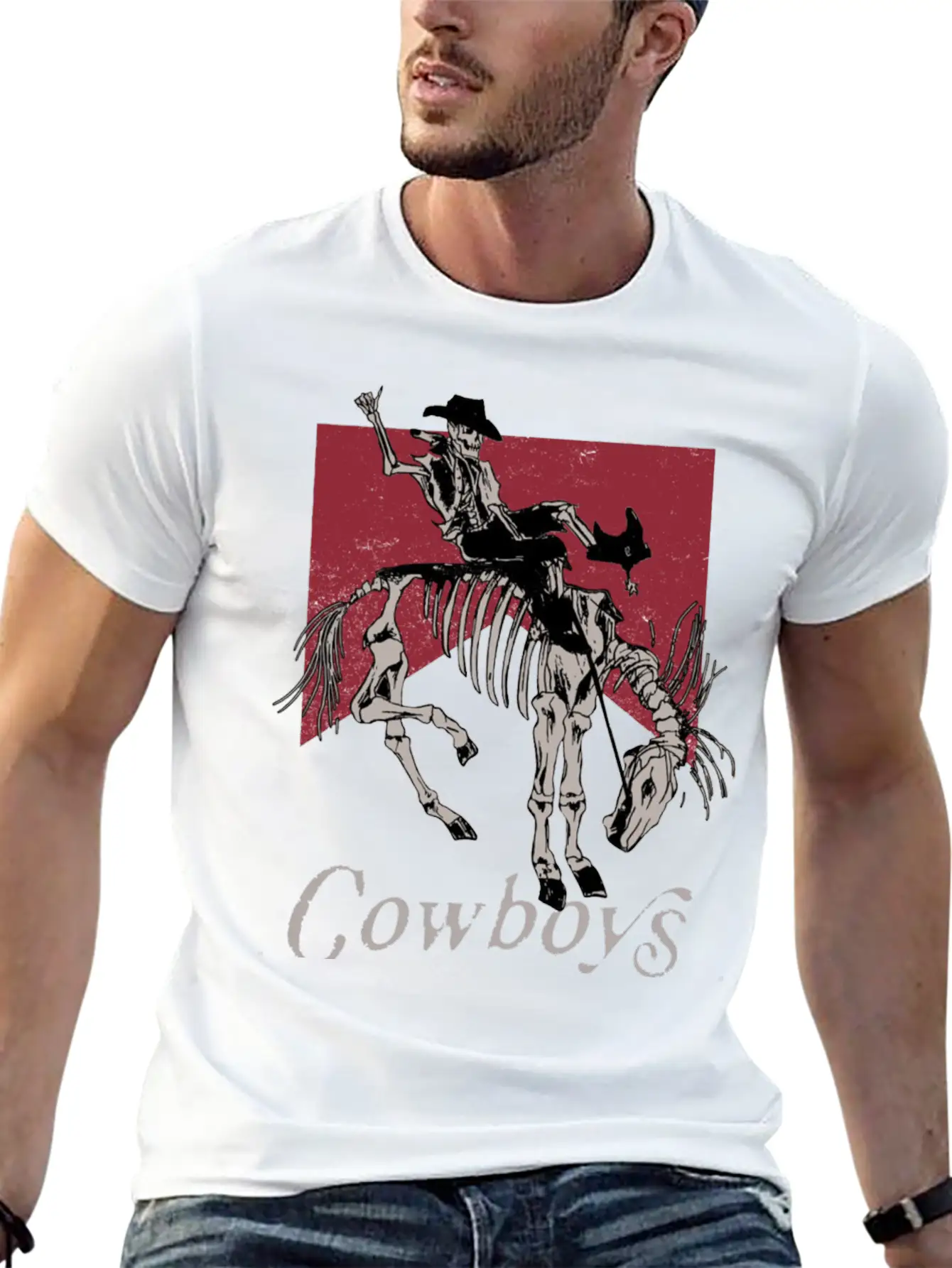 Vintage Cowboy Skeleton Shirt Cowboy Killer Shirt Essential Cotton Tee For Daily Outfits – Unisex Style