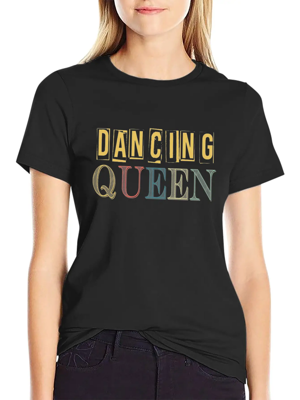 Vintage Disco Queen 80'Retro Themed Design Casual Graphic T-Shirt – Simple And Comfortable Daily Wear