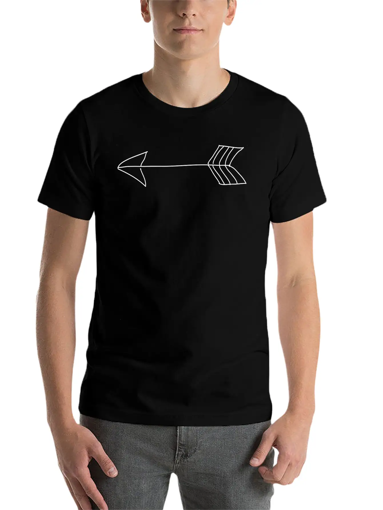 Vintage Drawn Arrows, Hipster Symbol Unisex Short Sleeve Soft Cotton T-Shirt – Casual Everyday Wear