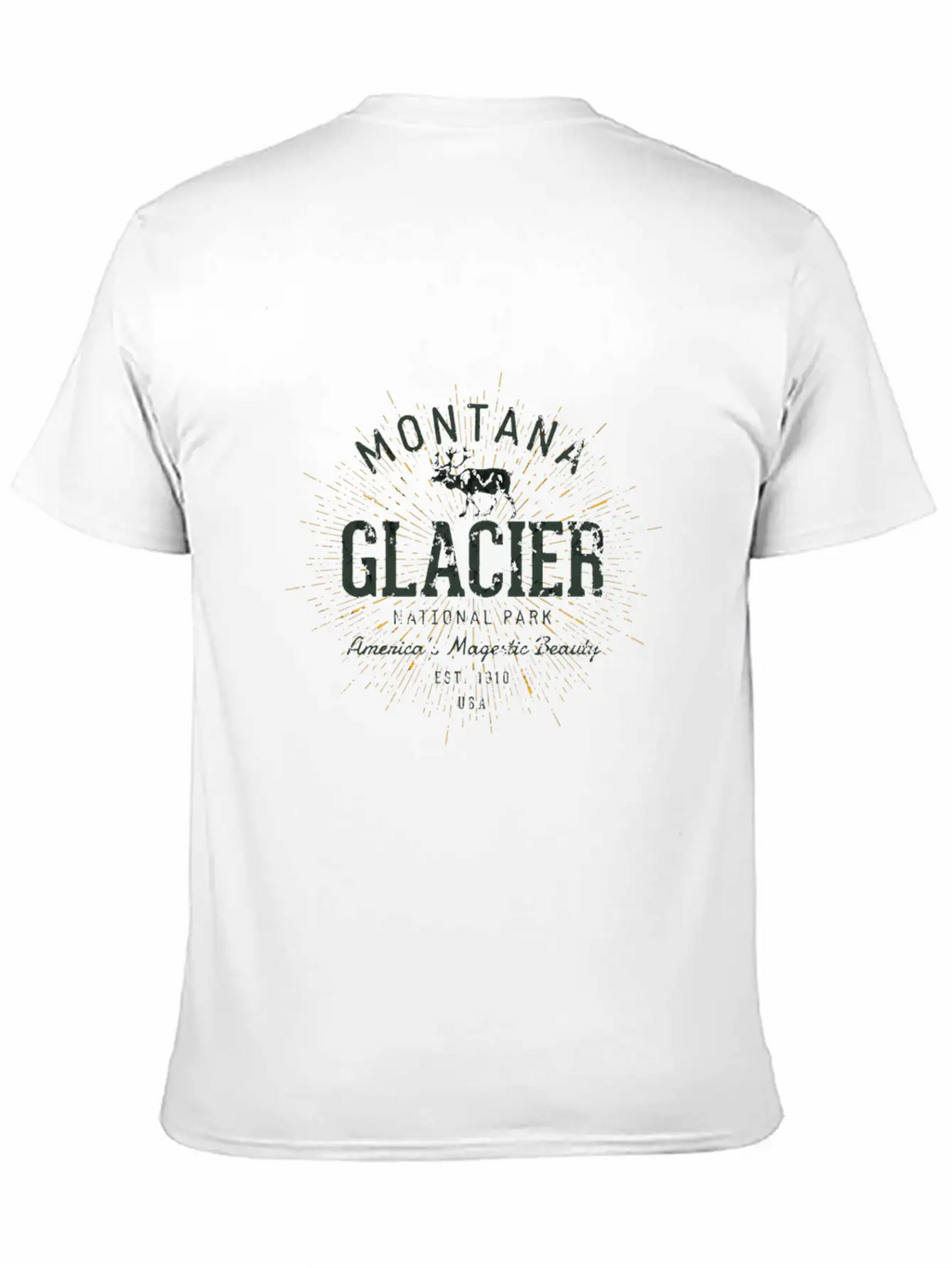 Vintage Glacier National Park Casual Graphic T-Shirt – Simple And Comfortable Daily Wear
