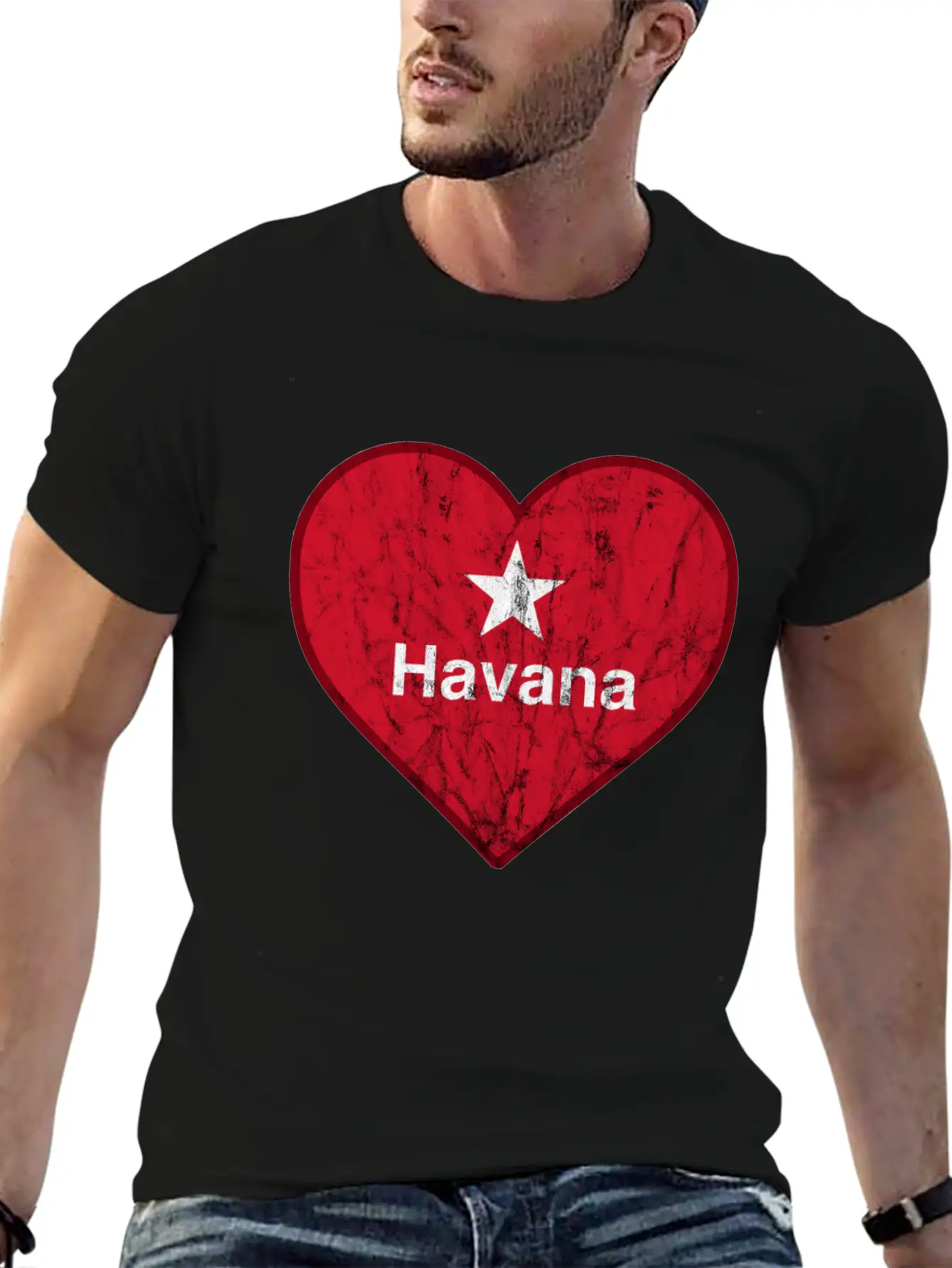 Vintage Habana Heart Vintage Retro Unisex Casual T-Shirt – Clean Design For Daily Comfort