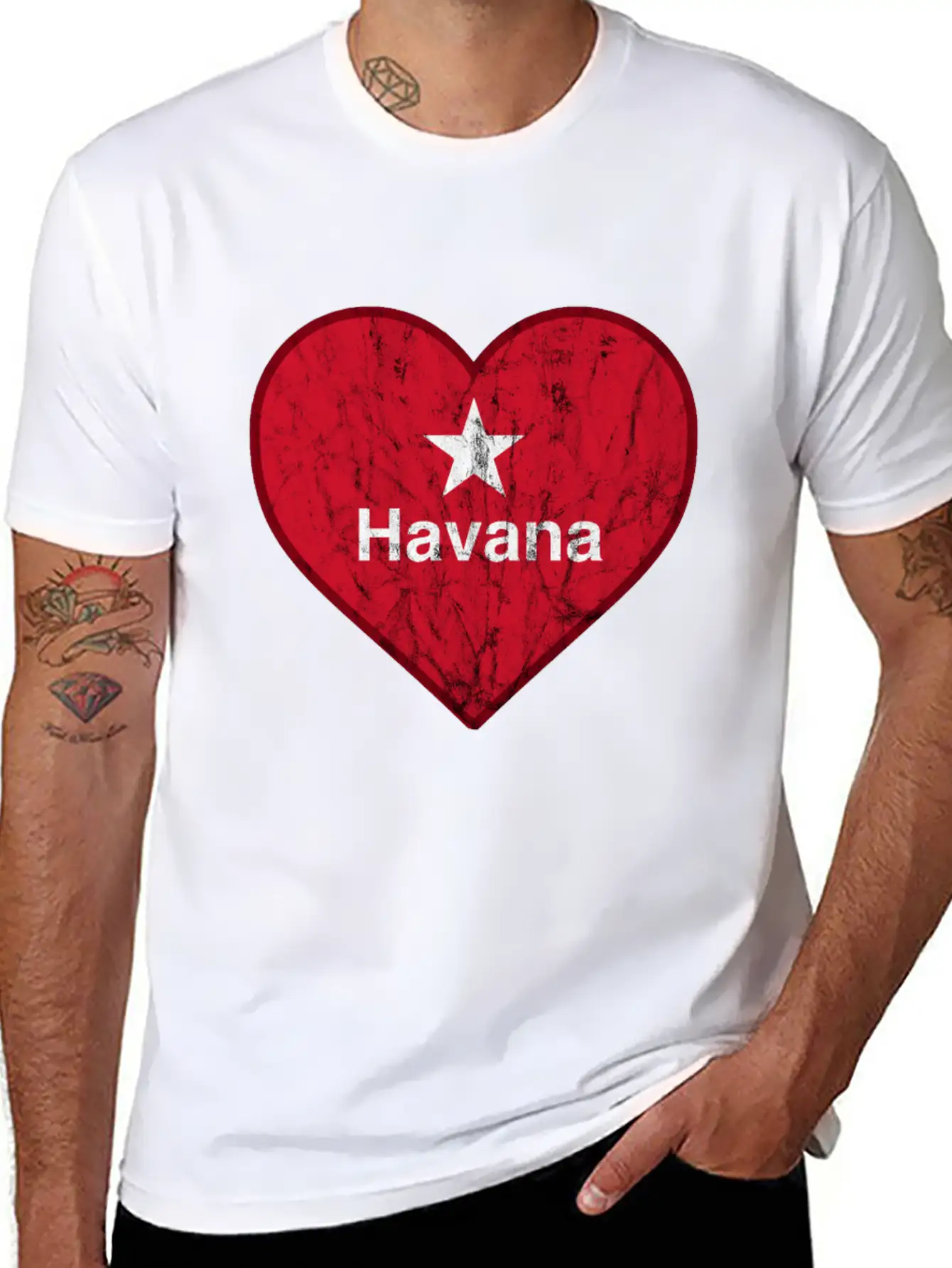 Vintage Habana Heart Vintage Retro Unisex Casual T-Shirt – Clean Design For Daily Comfort