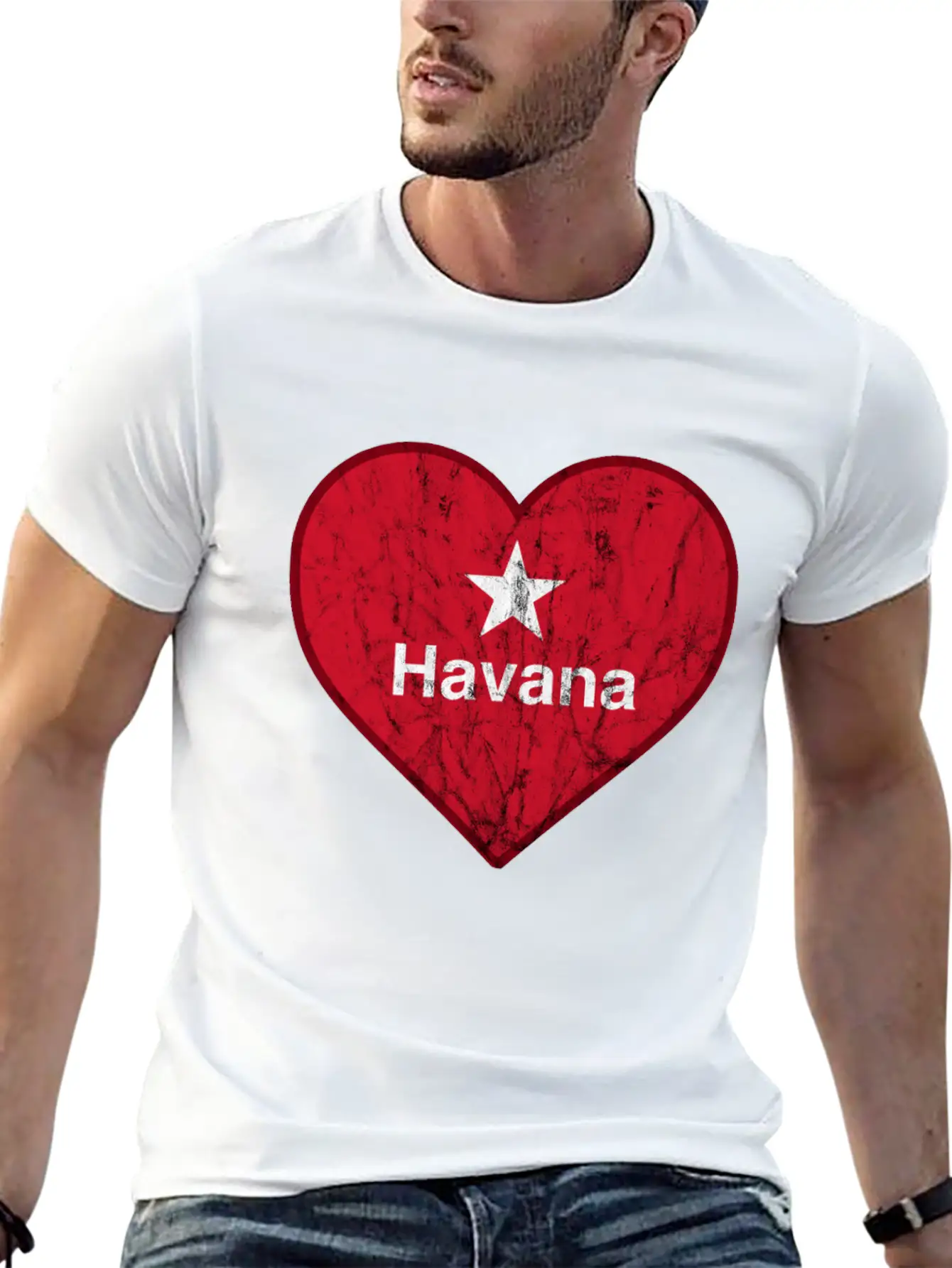 Vintage Habana Heart Vintage Retro Unisex Casual T-Shirt – Clean Design For Daily Comfort