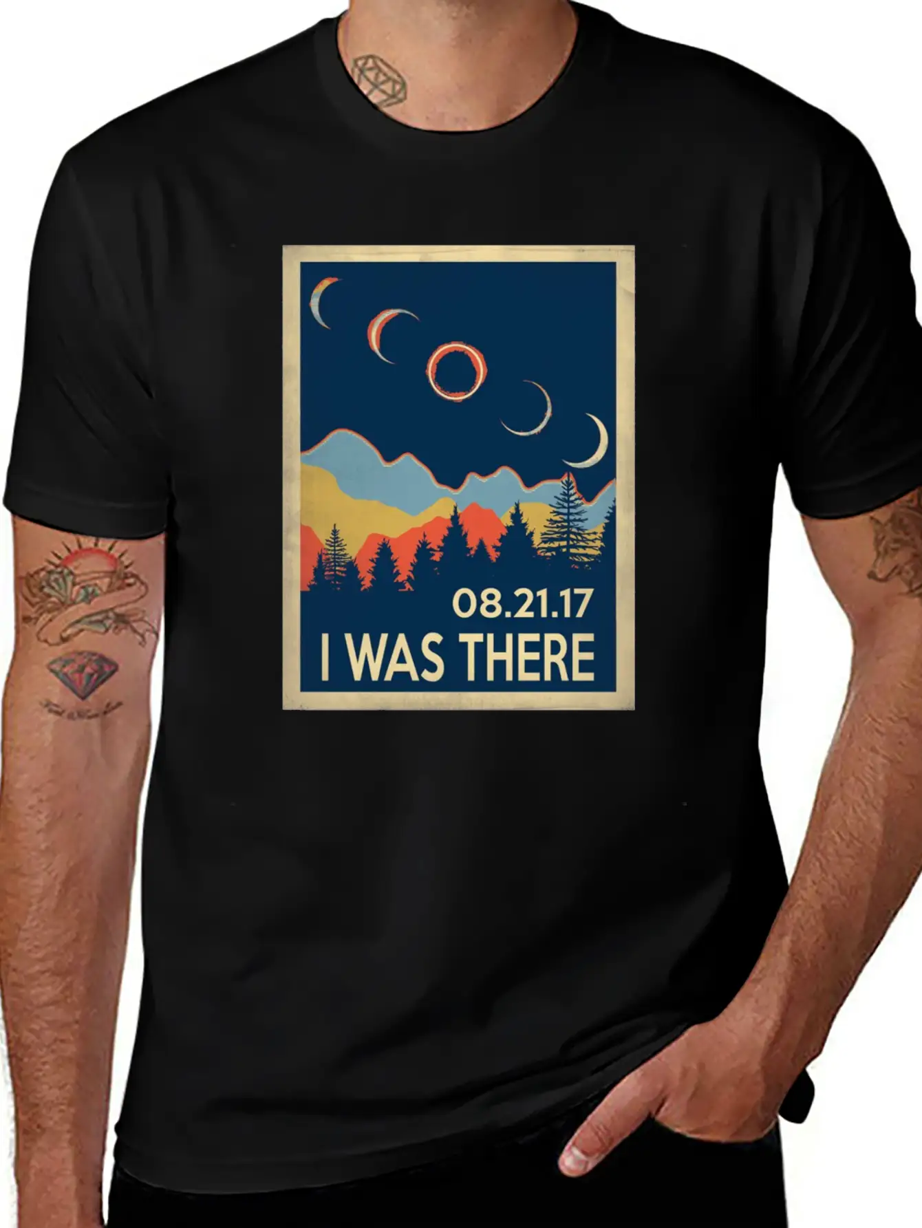 Vintage I Was There Solar Eclipse 2017 Breathable Soft Cotton T-Shirt – Timeless Casual Look