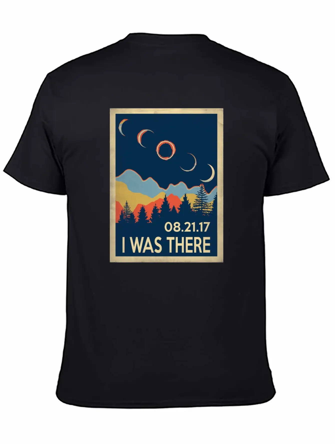Vintage I Was There Solar Eclipse 2017 Breathable Soft Cotton T-Shirt – Timeless Casual Look