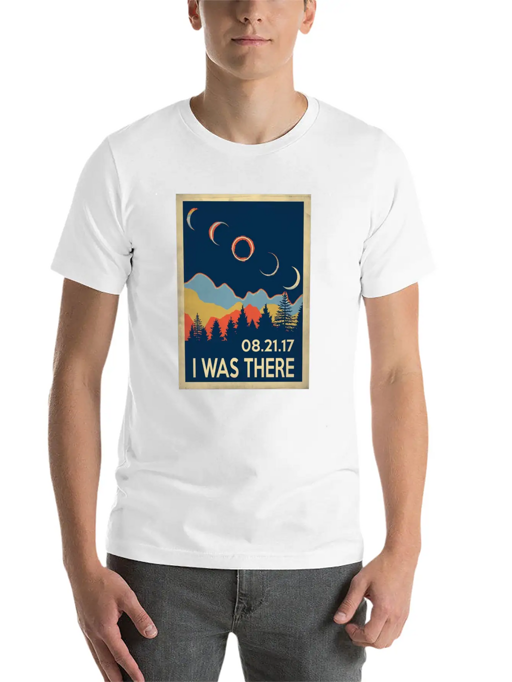 Vintage I Was There Solar Eclipse 2017 Breathable Soft Cotton T-Shirt – Timeless Casual Look