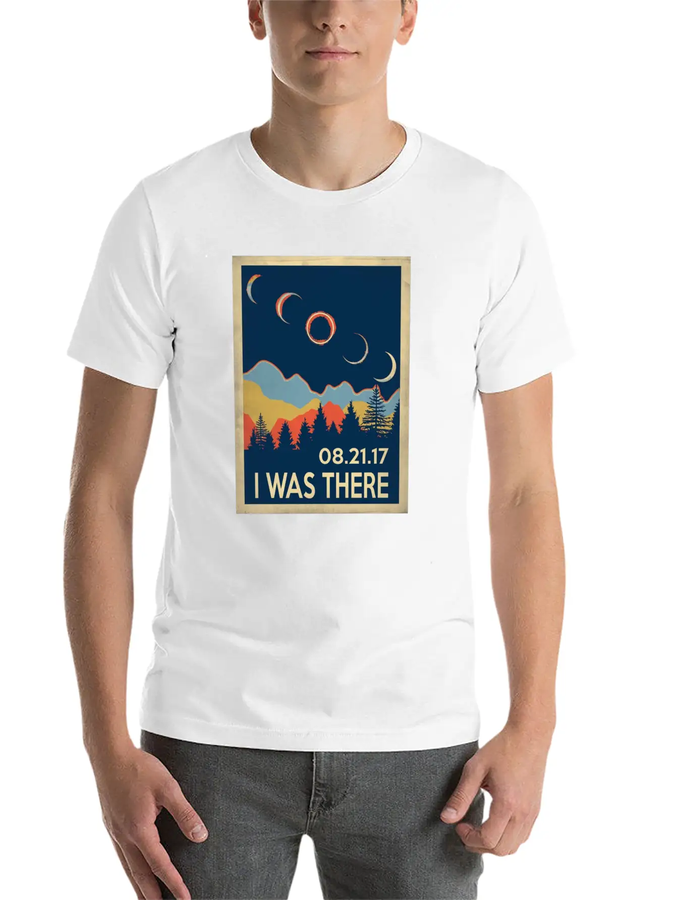 Vintage I Was There Solar Eclipse 2017 Breathable Soft Cotton T-Shirt – Timeless Casual Look