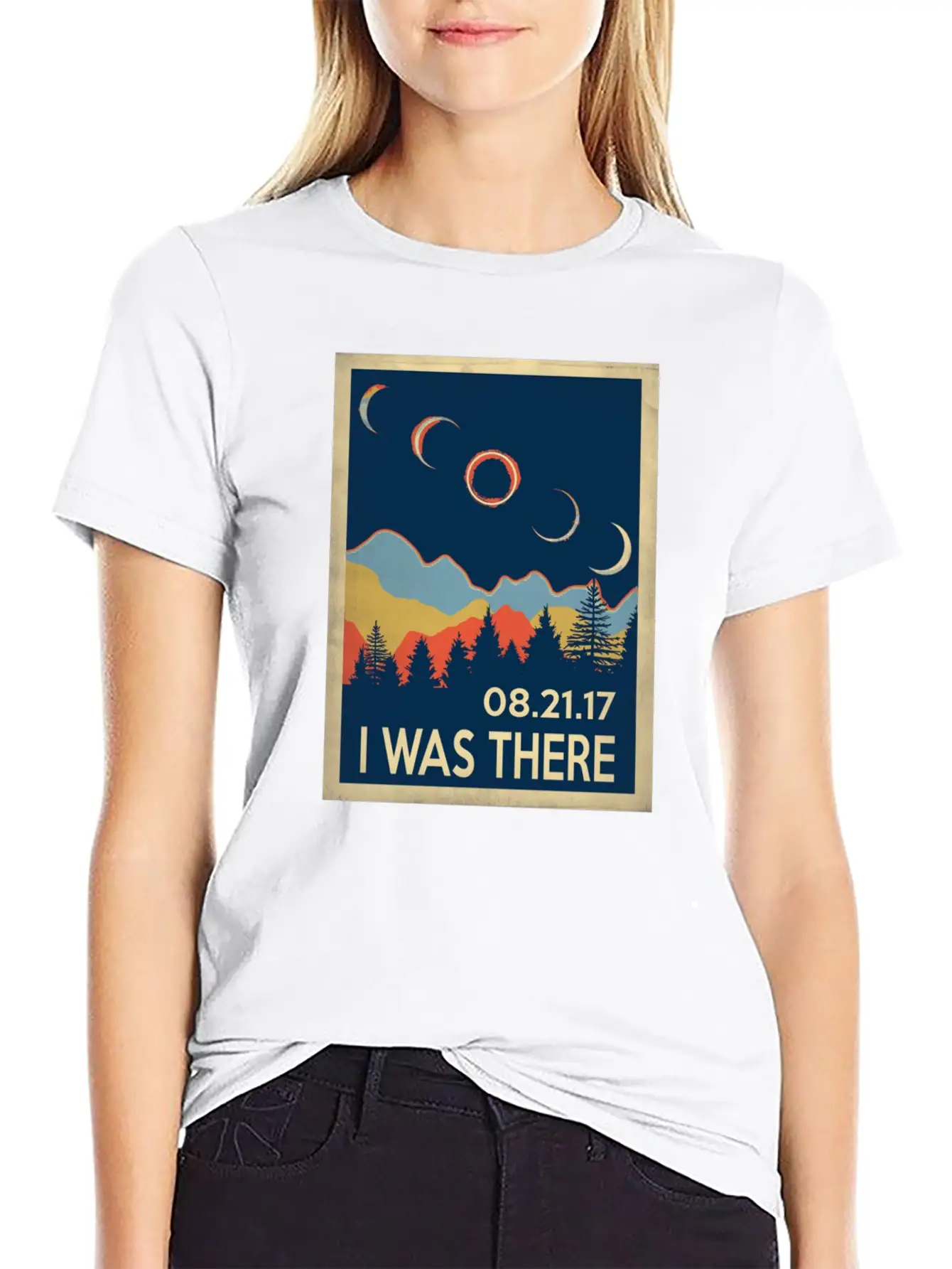Vintage I Was There Solar Eclipse 2017 Breathable Soft Cotton T-Shirt – Timeless Casual Look