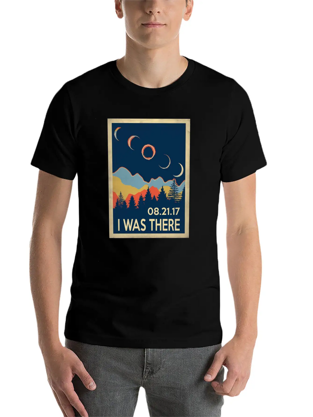 Vintage I Was There Solar Eclipse 2017 Breathable Soft Cotton T-Shirt – Timeless Casual Look