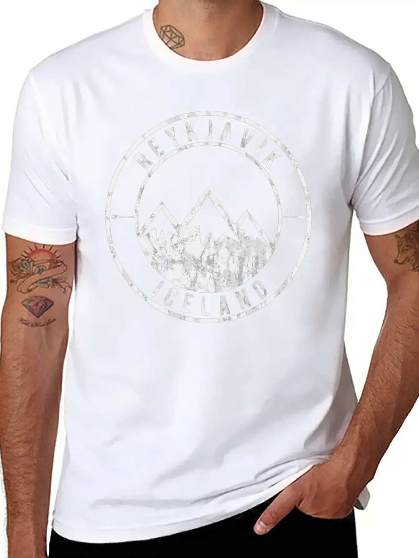 Vintage Iceland With Glaciers Unisex Short Sleeve Soft Cotton T-Shirt – Casual Everyday Wear