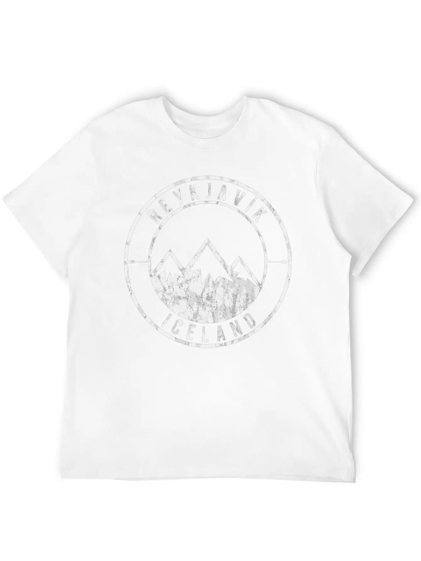 Vintage Iceland With Glaciers Unisex Short Sleeve Soft Cotton T-Shirt – Casual Everyday Wear
