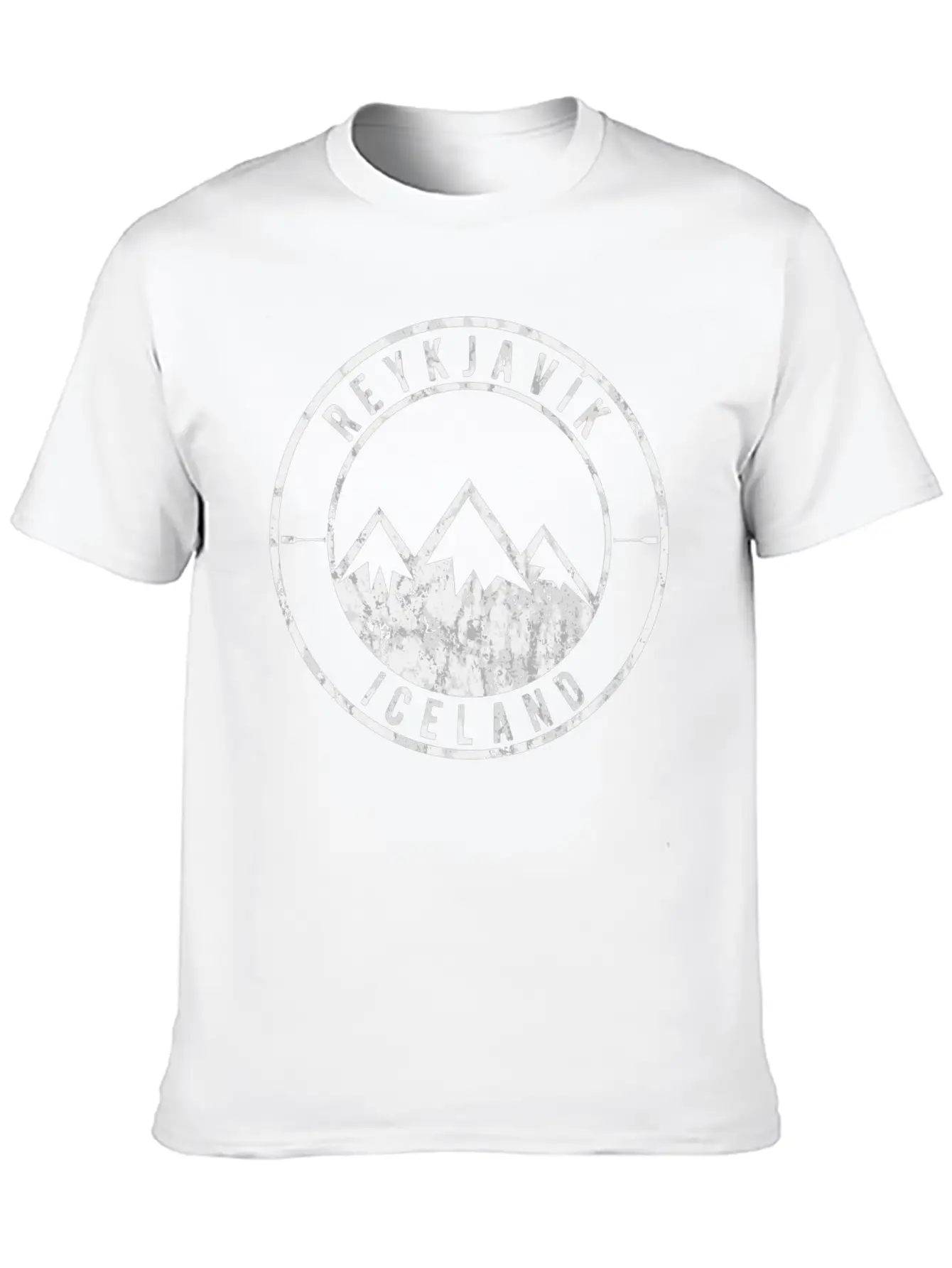 Vintage Iceland With Glaciers Unisex Short Sleeve Soft Cotton T-Shirt – Casual Everyday Wear