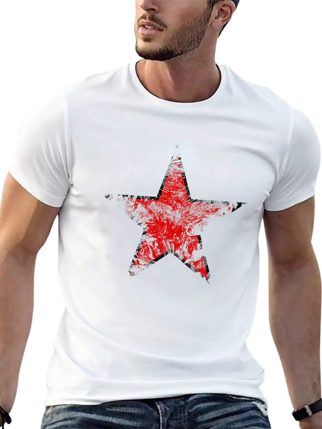 Vintage Looking Red Star Unisex Casual T-Shirt – Clean Design For Daily Comfort